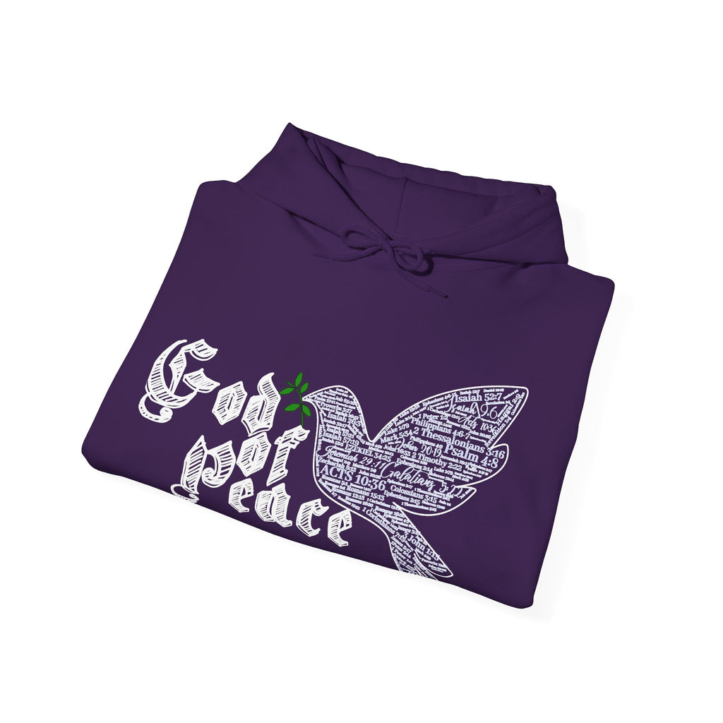 Peace Dove Hoodie — God of Peace Script Graphic Hooded Sweatshirt
