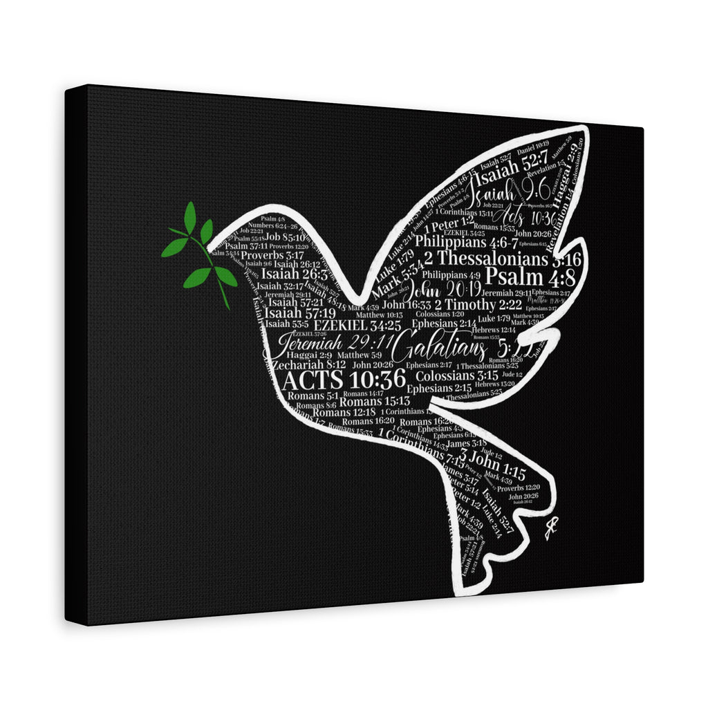 "Peace I Give Unto You" Canvas Wall Art — Scripture Typography  Matte Stretched Canvas