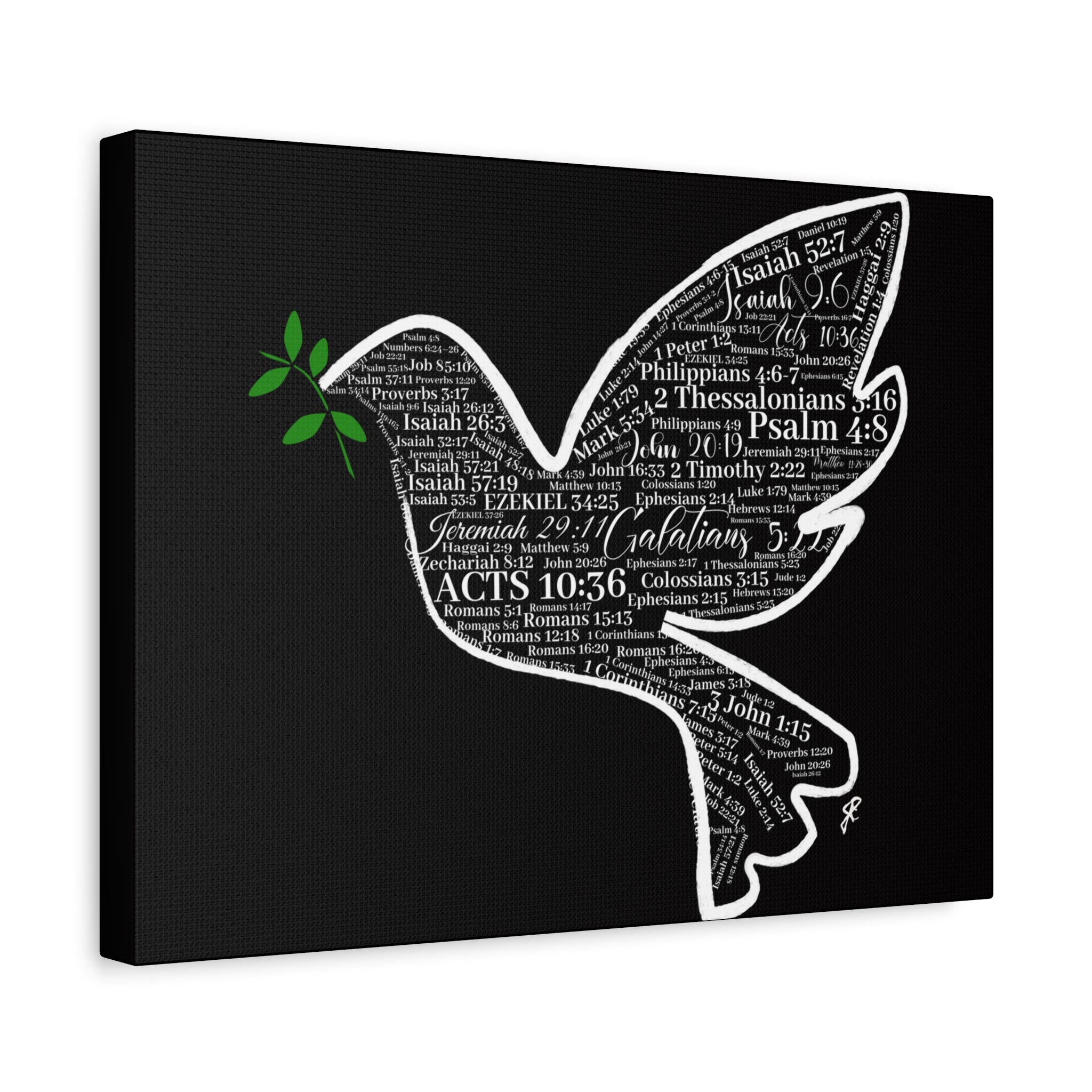 "Peace I Give Unto You" Canvas Wall Art — Scripture Typography  Matte Stretched Canvas