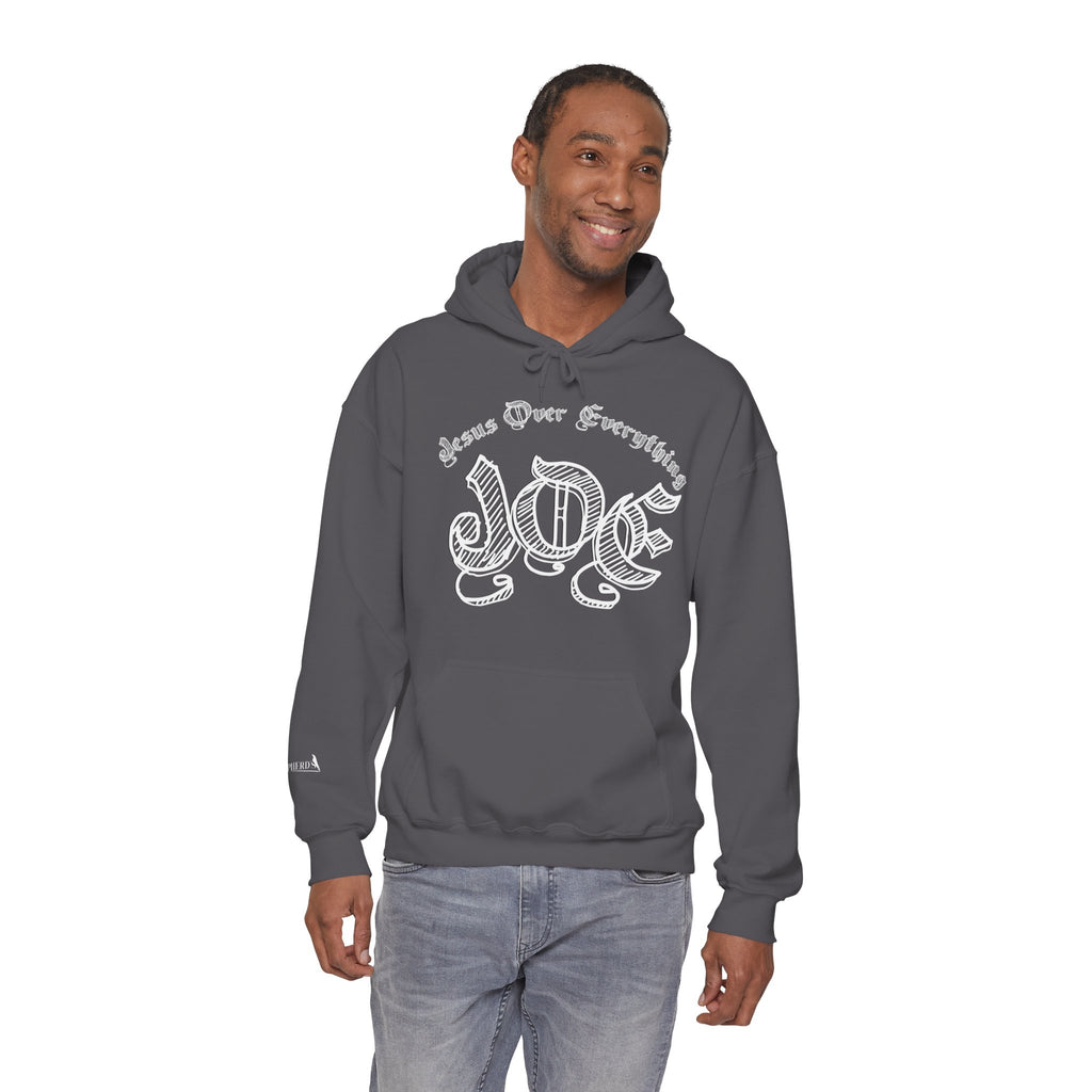 Hoodie — 'Love' Gothic Script Pullover (Love Over Everything)