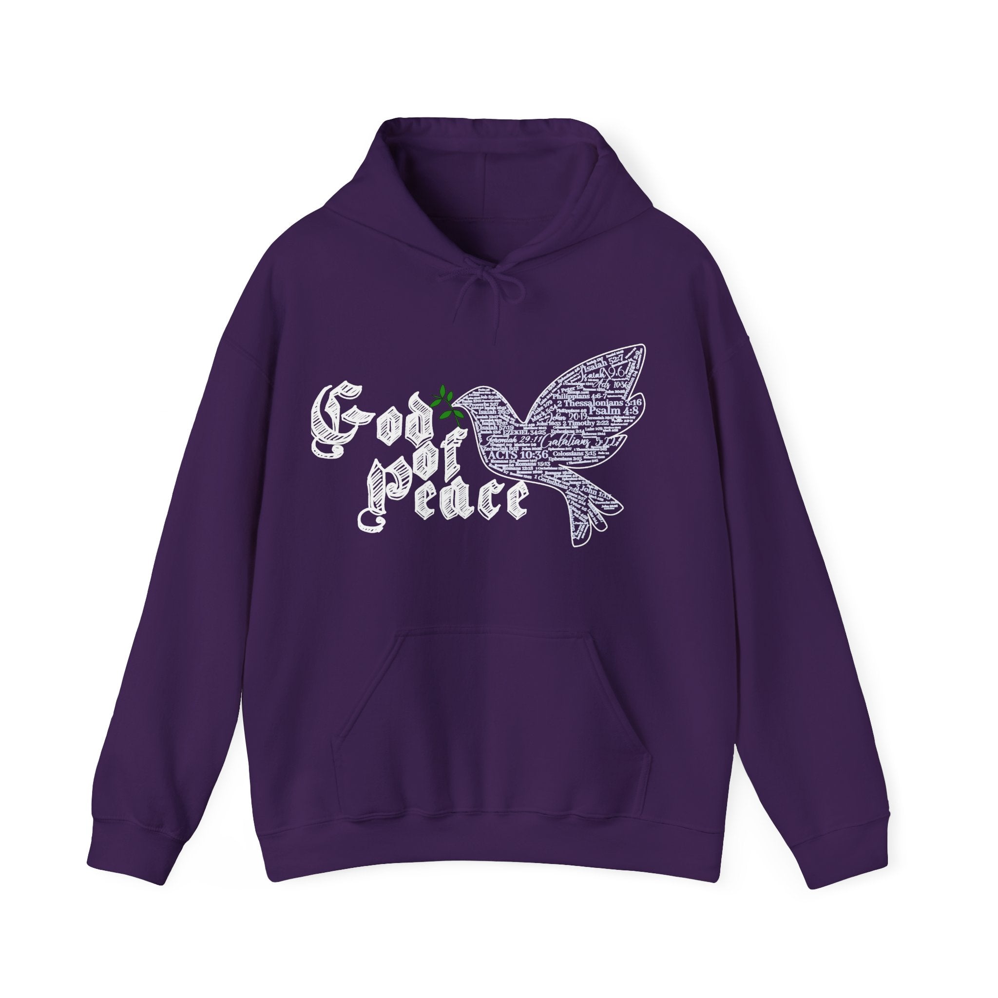 Peace Dove Hoodie — God of Peace Script Graphic Hooded Sweatshirt
