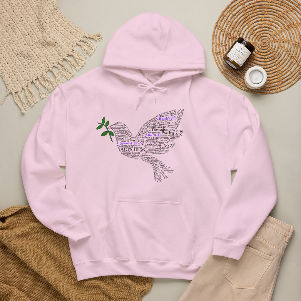 Peace Dove Hoodie — God of Peace Script Graphic Hooded Sweatshirt