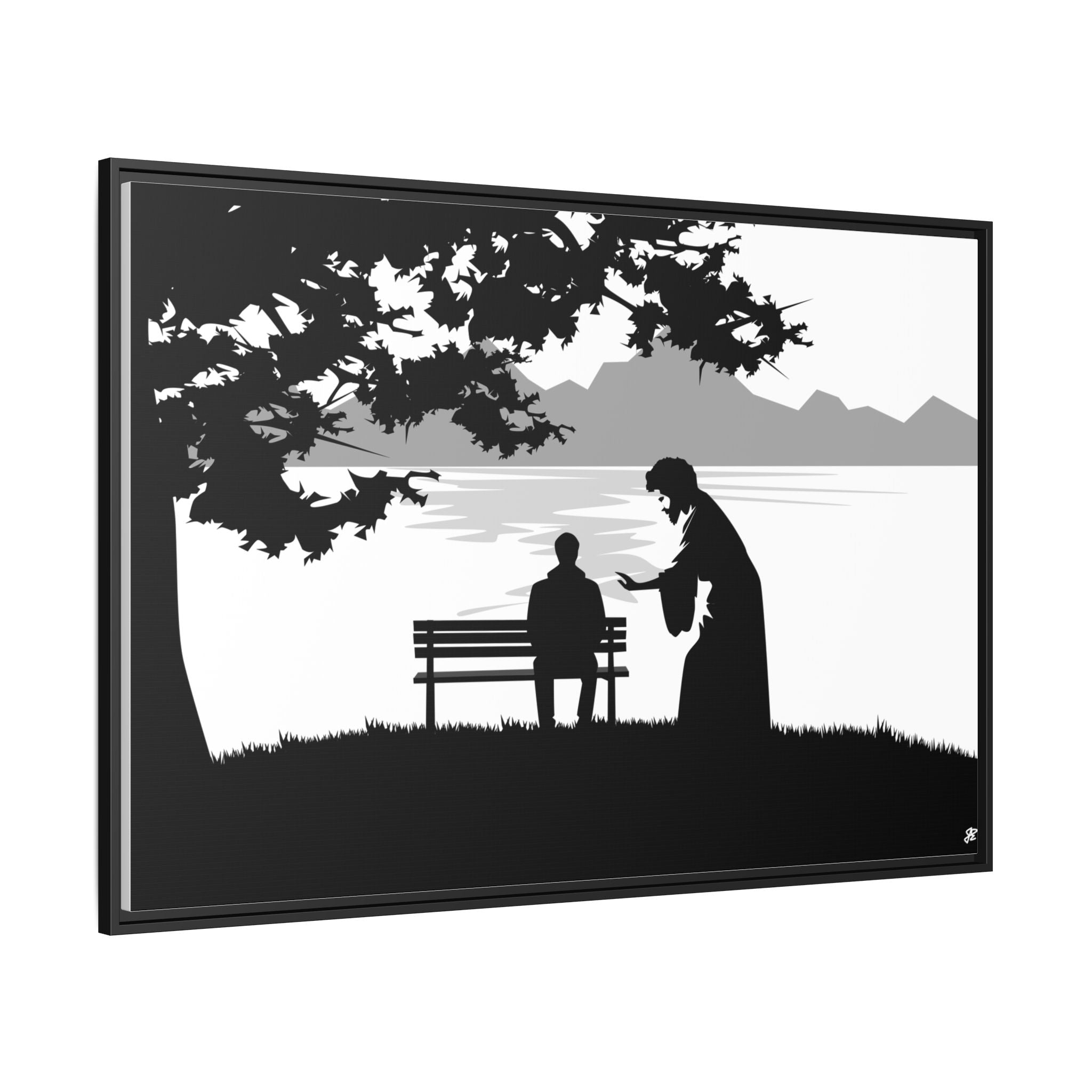 "Alone But Not Alone"-Framed Matte Canvas with Boarder
