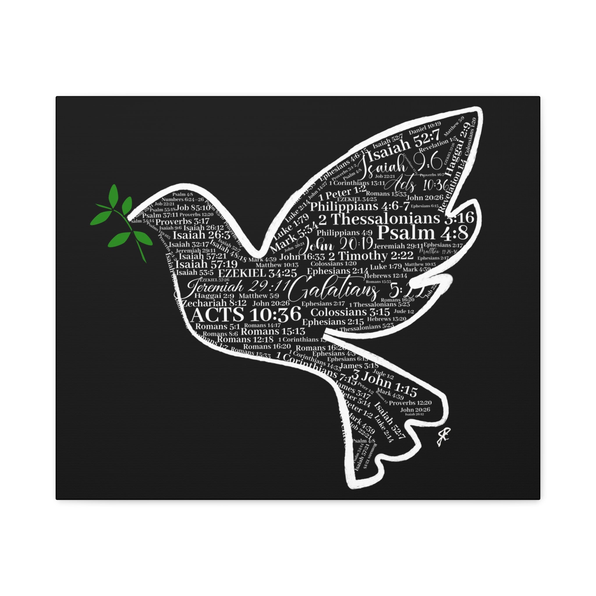"Peace I Give Unto You" Canvas Wall Art — Scripture Typography  Matte Stretched Canvas