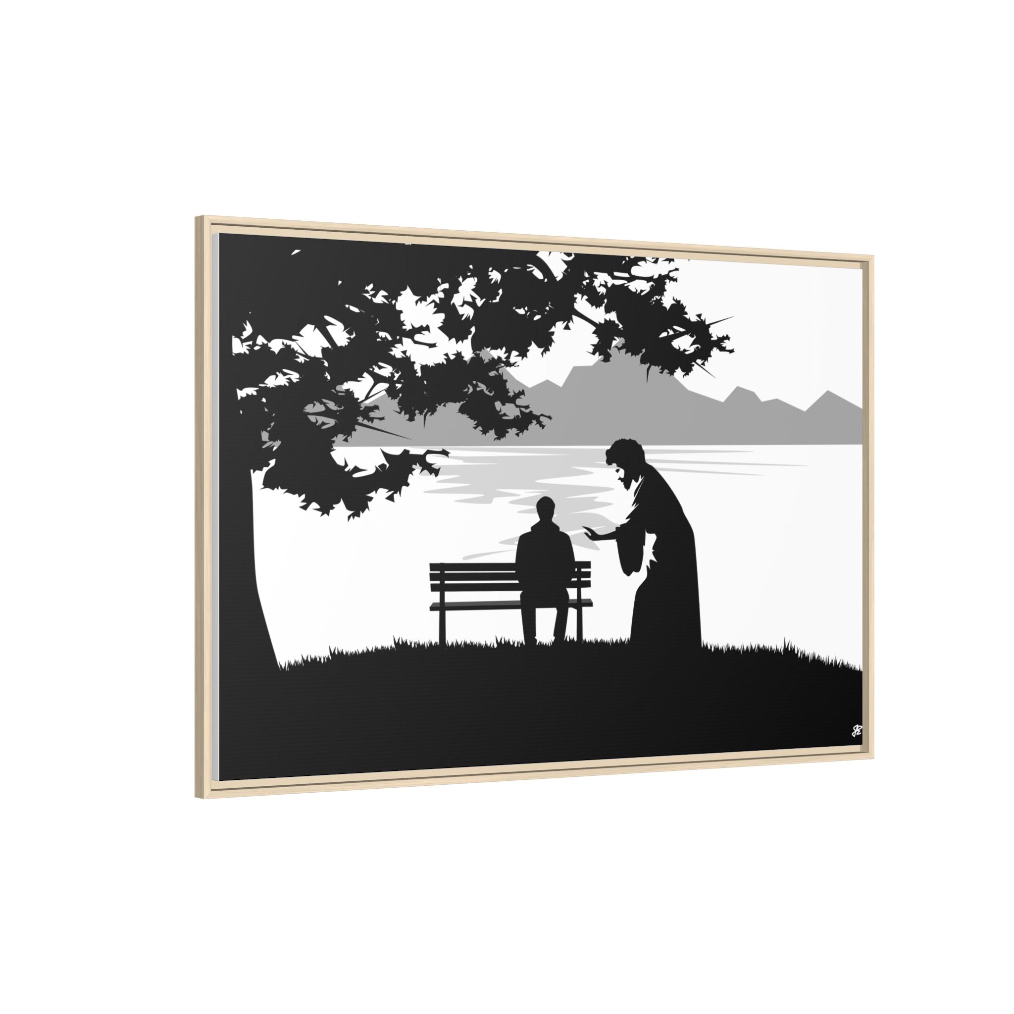 "Alone But Not Alone"-Framed Matte Canvas with Boarder