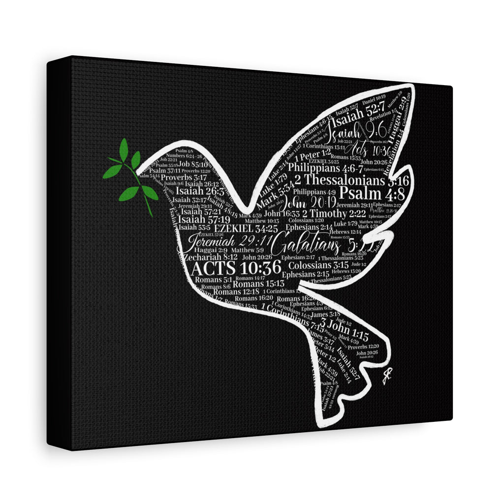 "Peace I Give Unto You" Canvas Wall Art — Scripture Typography  Matte Stretched Canvas