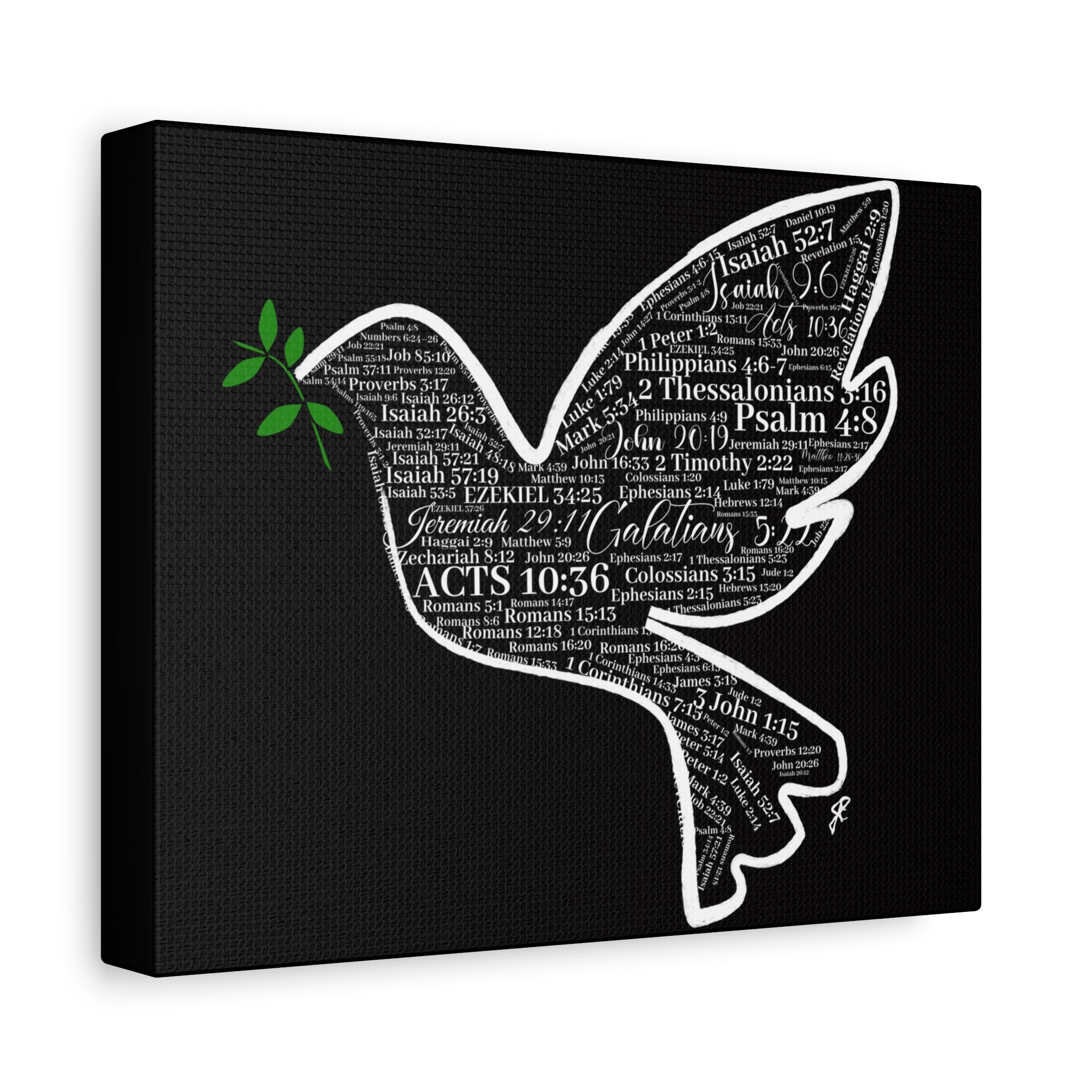 "Peace I Give Unto You" Canvas Wall Art — Scripture Typography  Matte Stretched Canvas