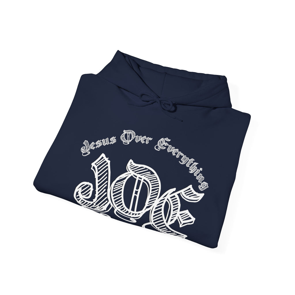 Hoodie — 'Love' Gothic Script Pullover (Love Over Everything)
