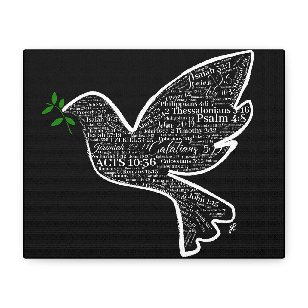 "Peace I Give Unto You" Canvas Wall Art — Scripture Typography  Matte Stretched Canvas