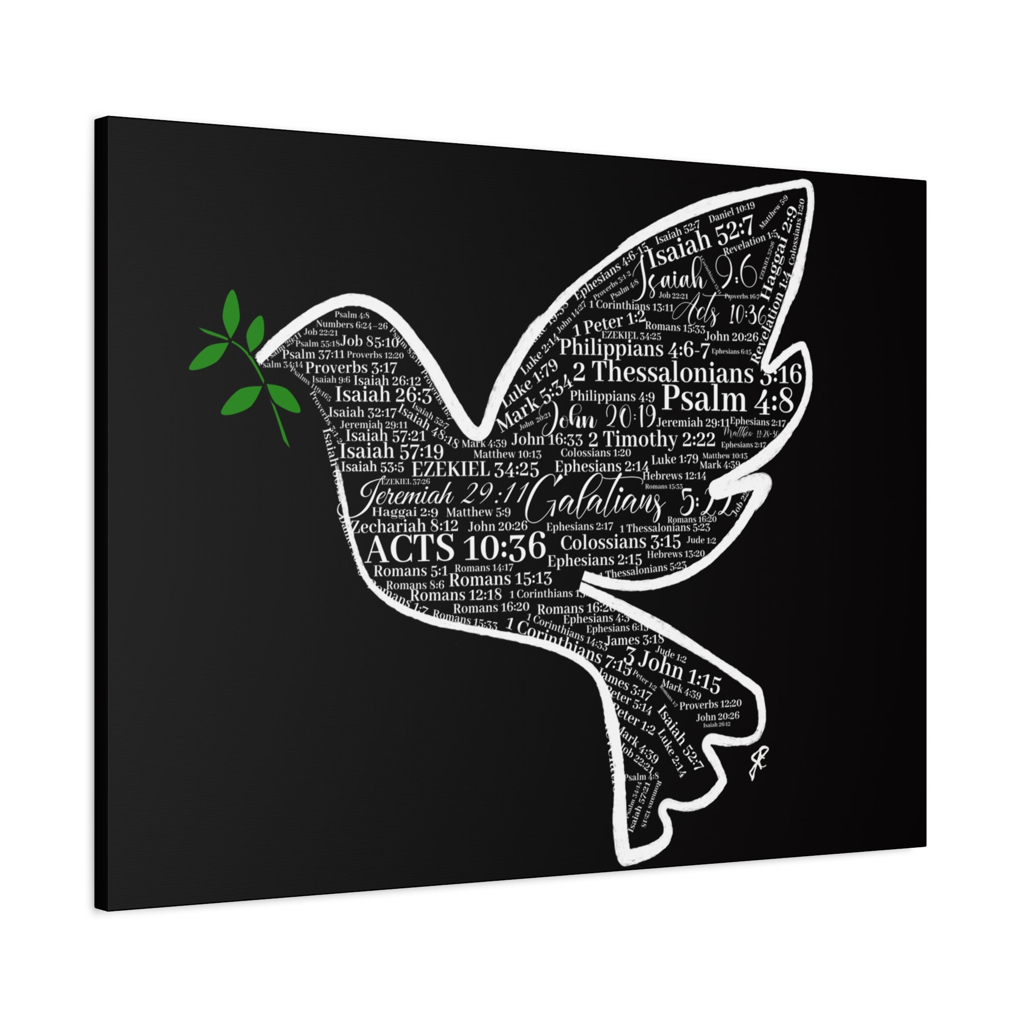 "Peace I Give Unto You" Canvas Wall Art — Scripture Typography  Matte Stretched Canvas