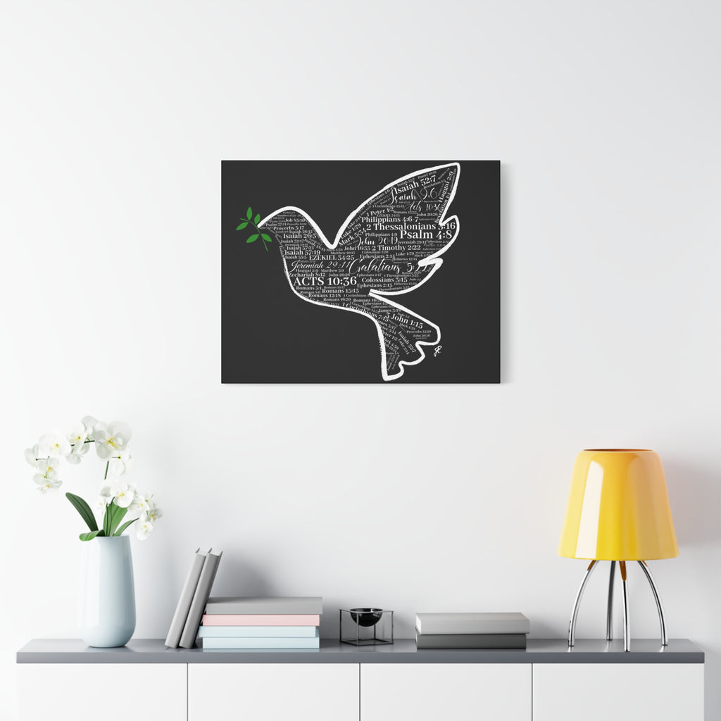 "Peace I Give Unto You" Canvas Wall Art — Scripture Typography  Matte Stretched Canvas