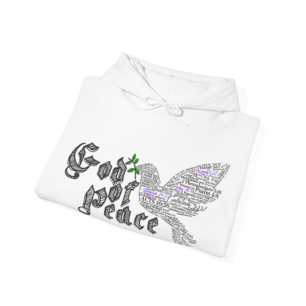 Peace Dove Hoodie — God of Peace Script Graphic Hooded Sweatshirt