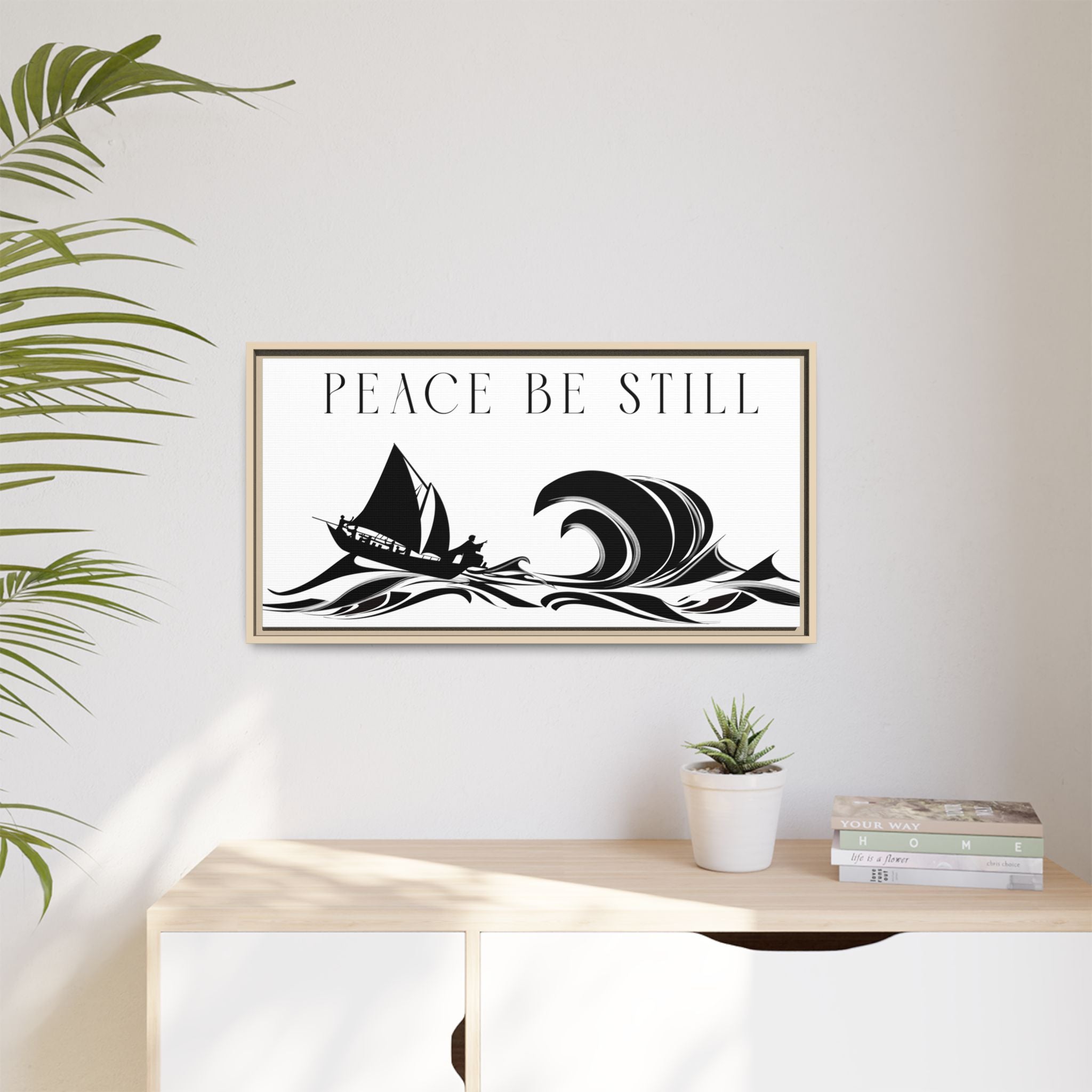"Peace Be Still" Wall Art — Framed Matte Canvas