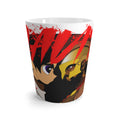 Anime Warrior Latte Mug — Bold Red Splash Character Design