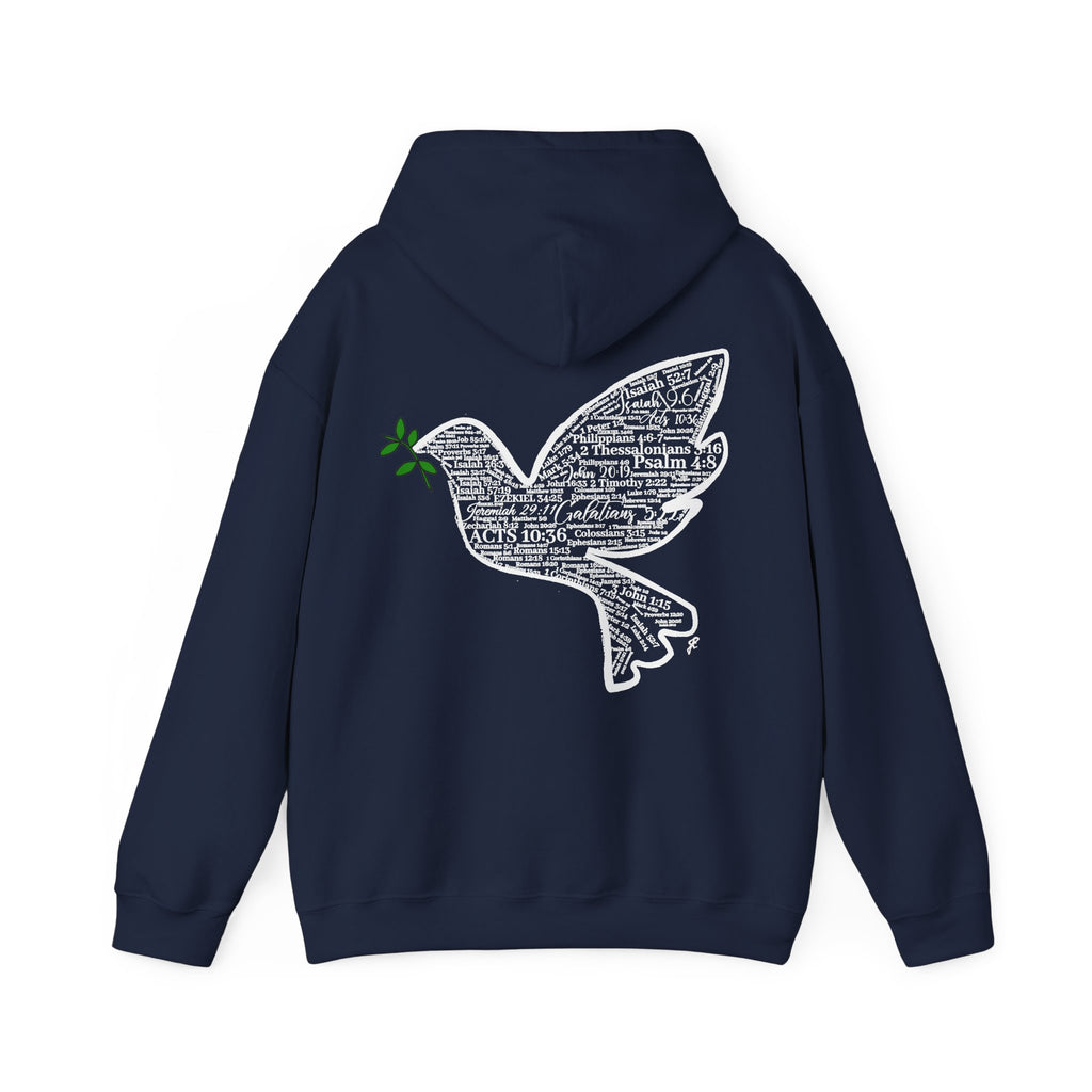 Peace Dove Hoodie — God of Peace Script Graphic Hooded Sweatshirt