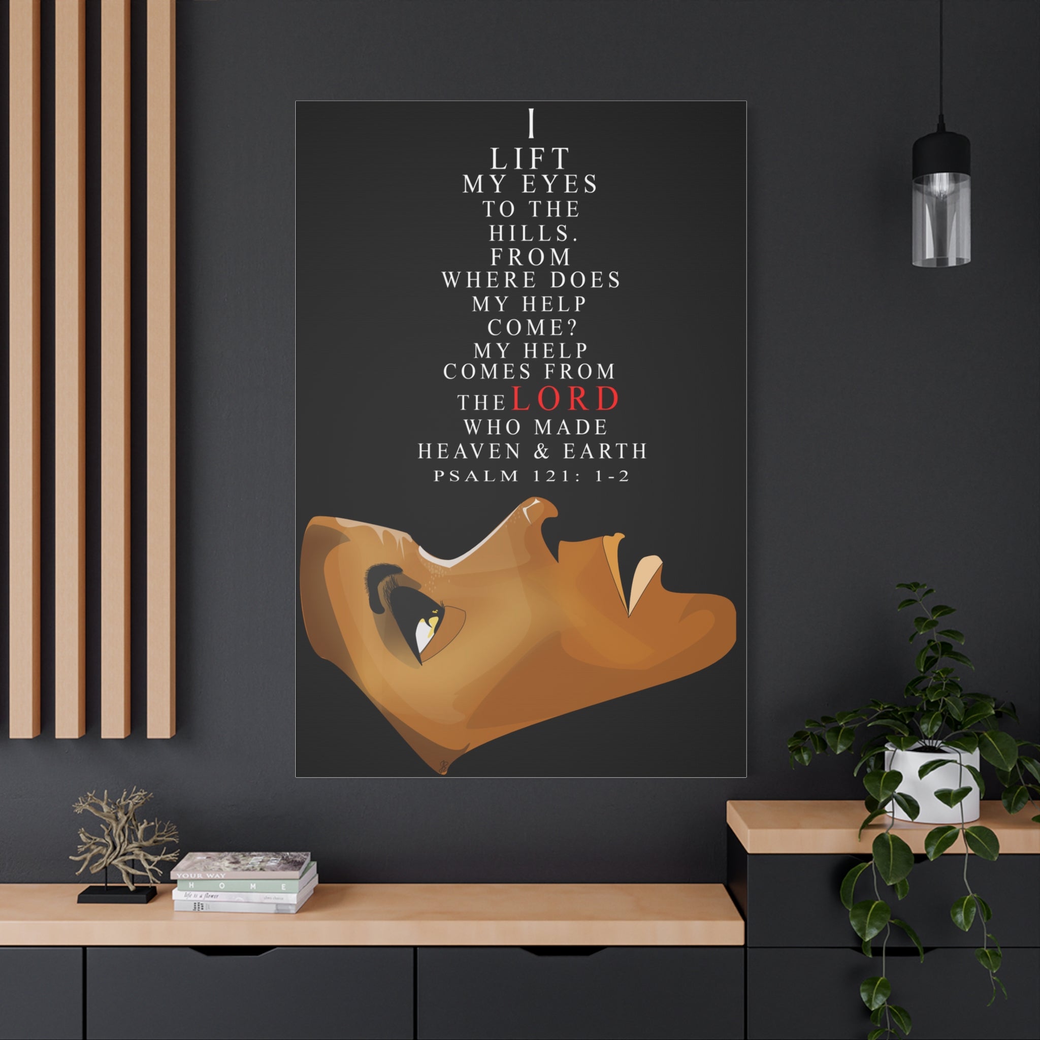 "I Lift Up My Eyes" Canvas Wall Art —  Christian Inspirational Matte Canvas