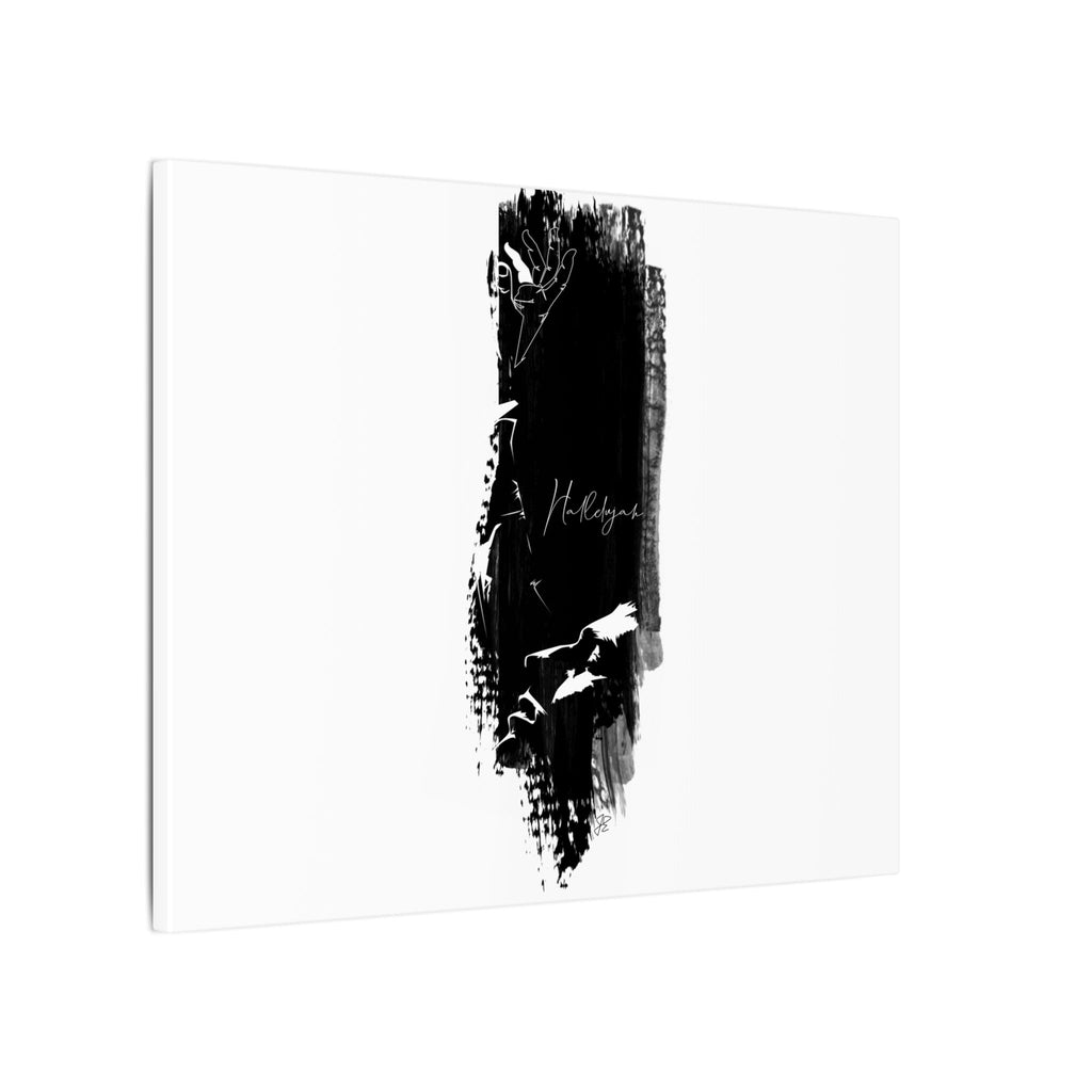 "Hallelujah" Abstract Black Brushstroke Canvas Print — Minimalist Stretched Wall Art