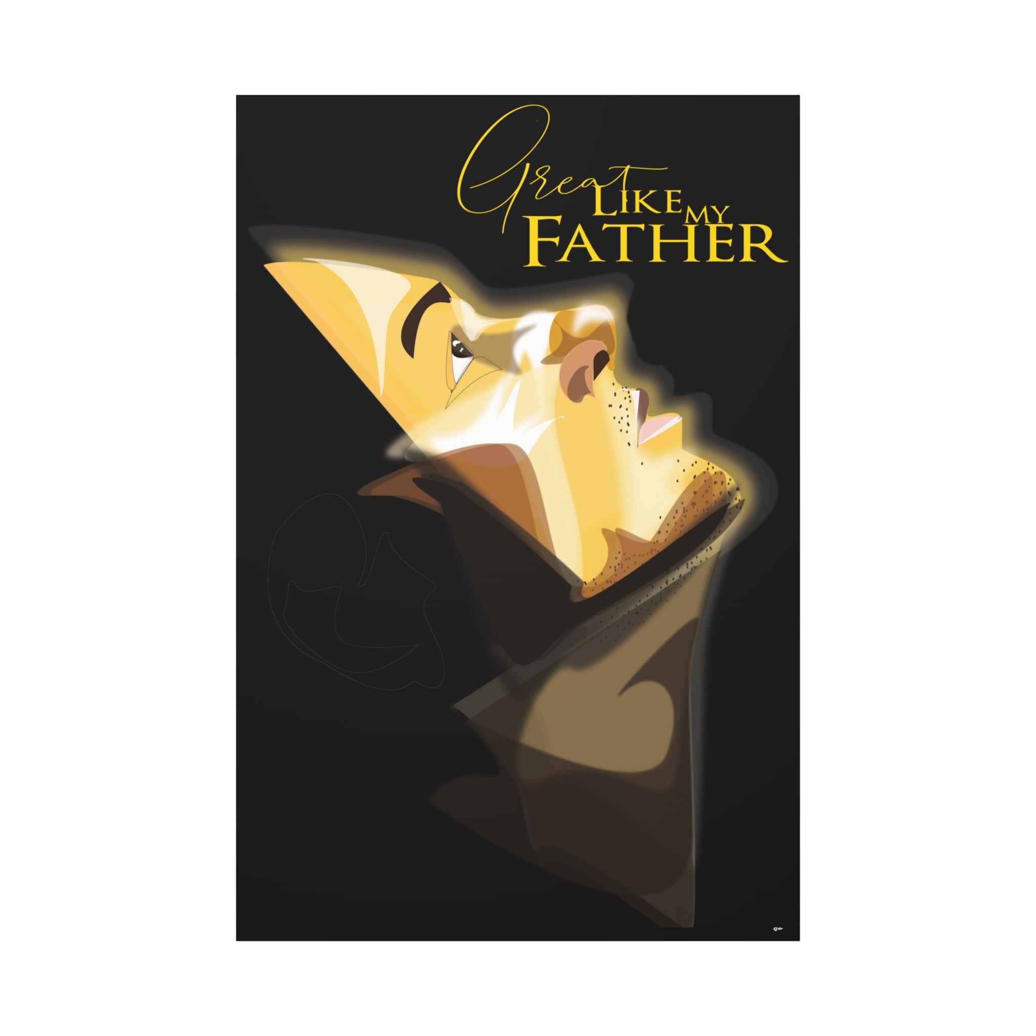 Canvas Wall Art — “Great Like My Father” Stylized Portrait (Matte Stretched)
