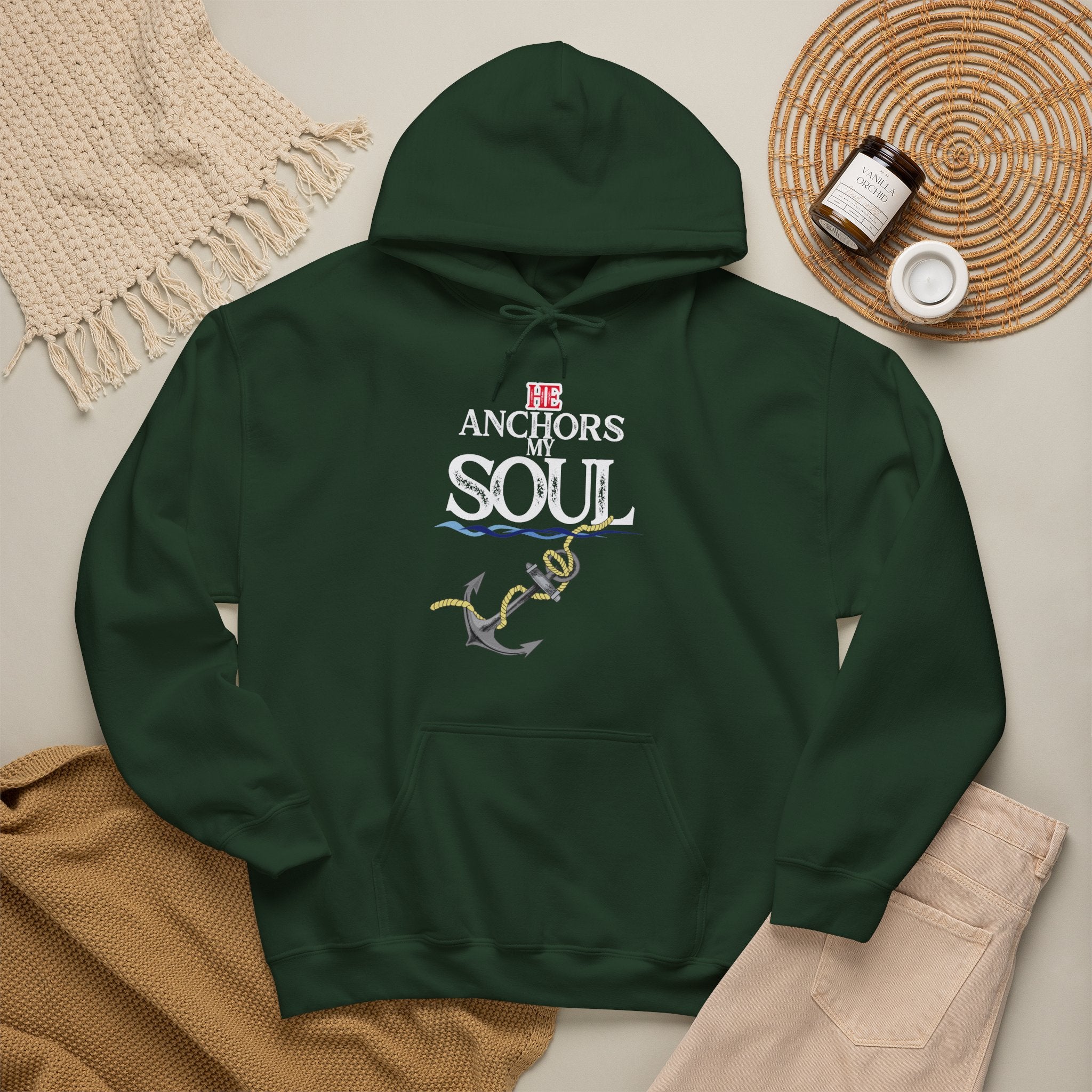 Anchor of My Soul Hoodie - Nautical Anchor & Rope Graphic Sweatshirt