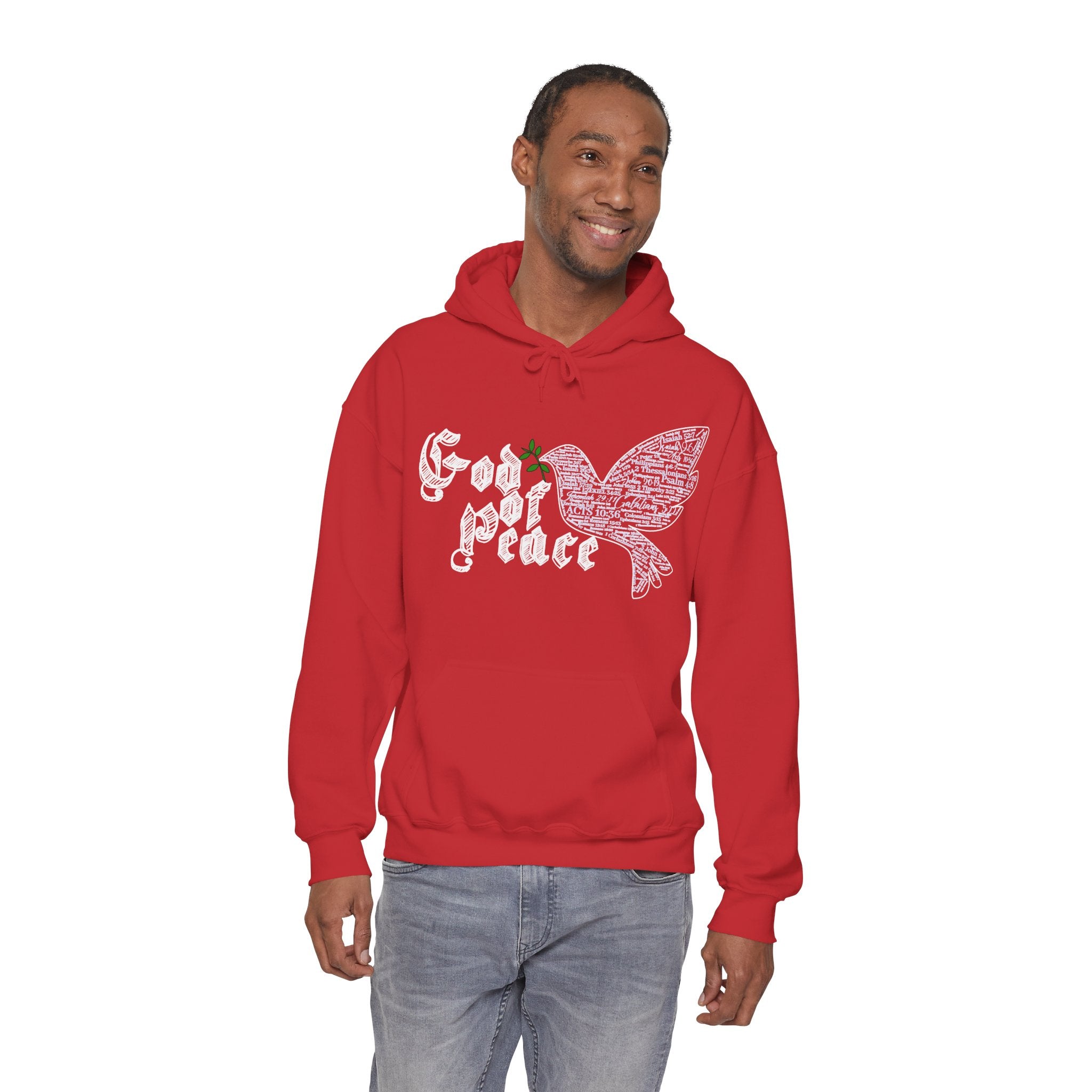 Peace Dove Hoodie — God of Peace Script Graphic Hooded Sweatshirt