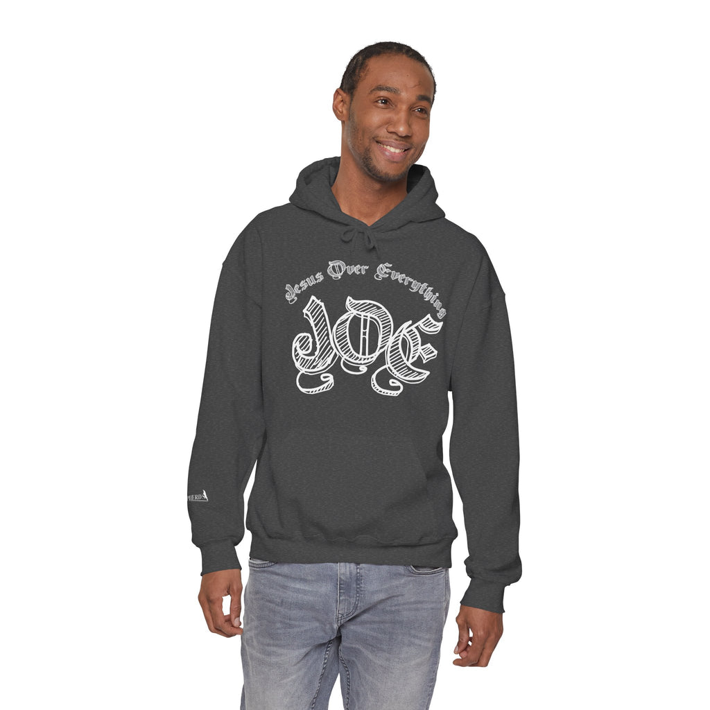 Hoodie — 'Love' Gothic Script Pullover (Love Over Everything)