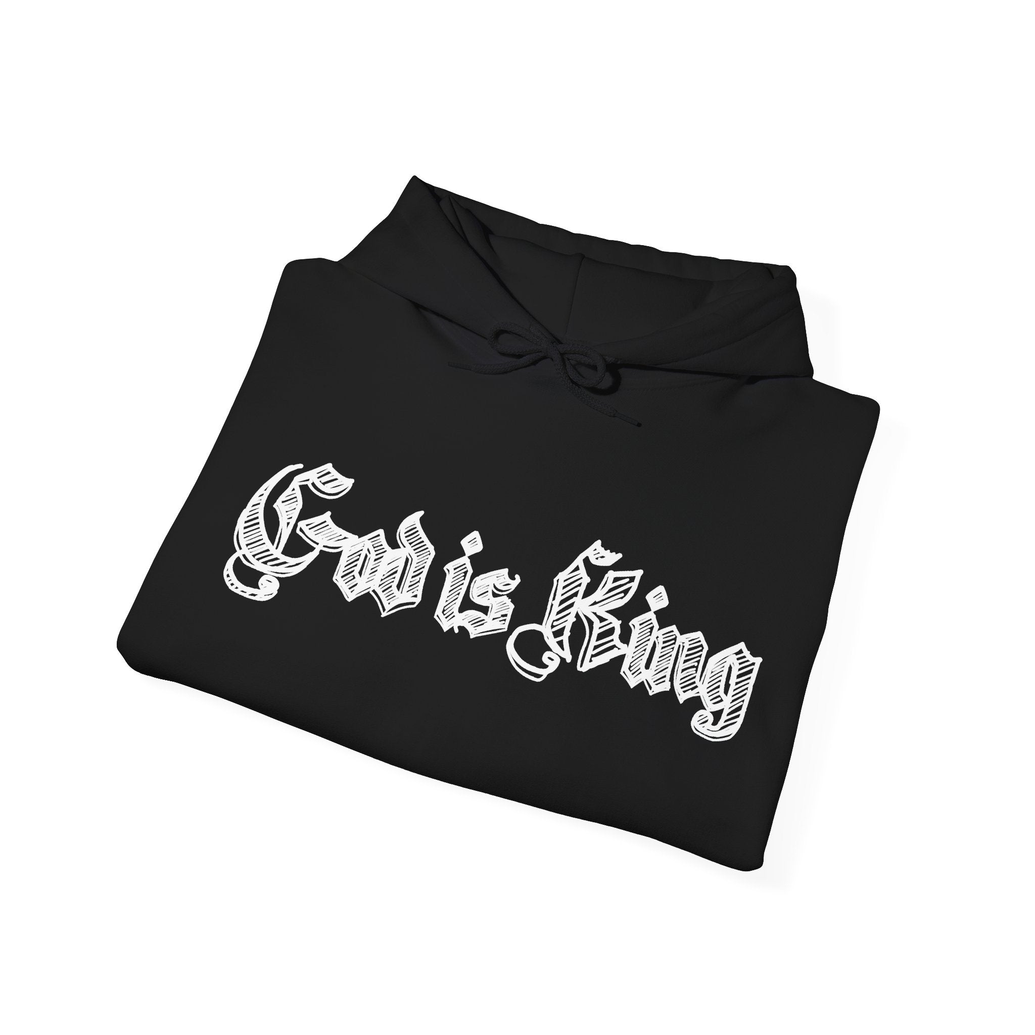 God Is King Hoodie - Gothic Script Religious Pullover