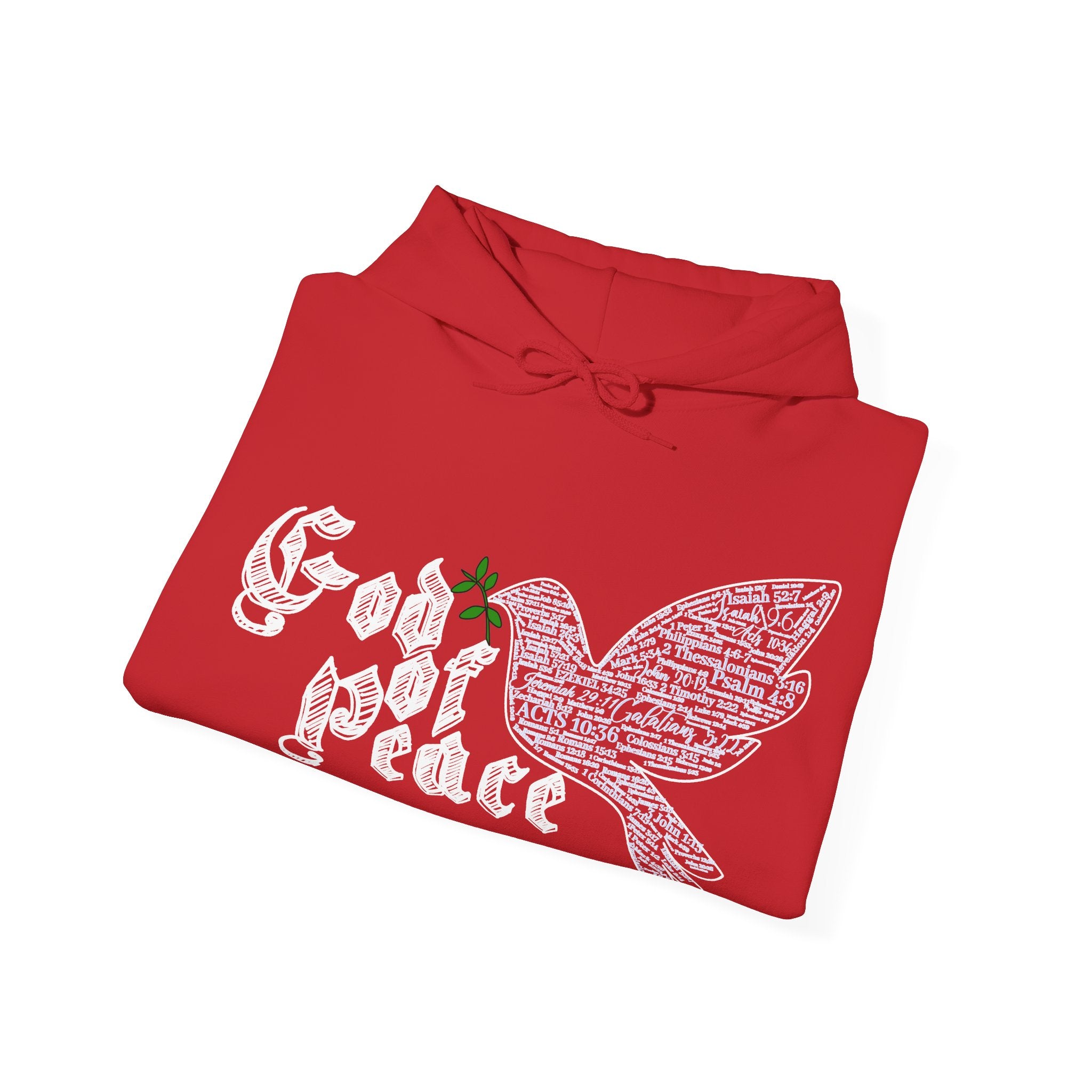 Peace Dove Hoodie — God of Peace Script Graphic Hooded Sweatshirt
