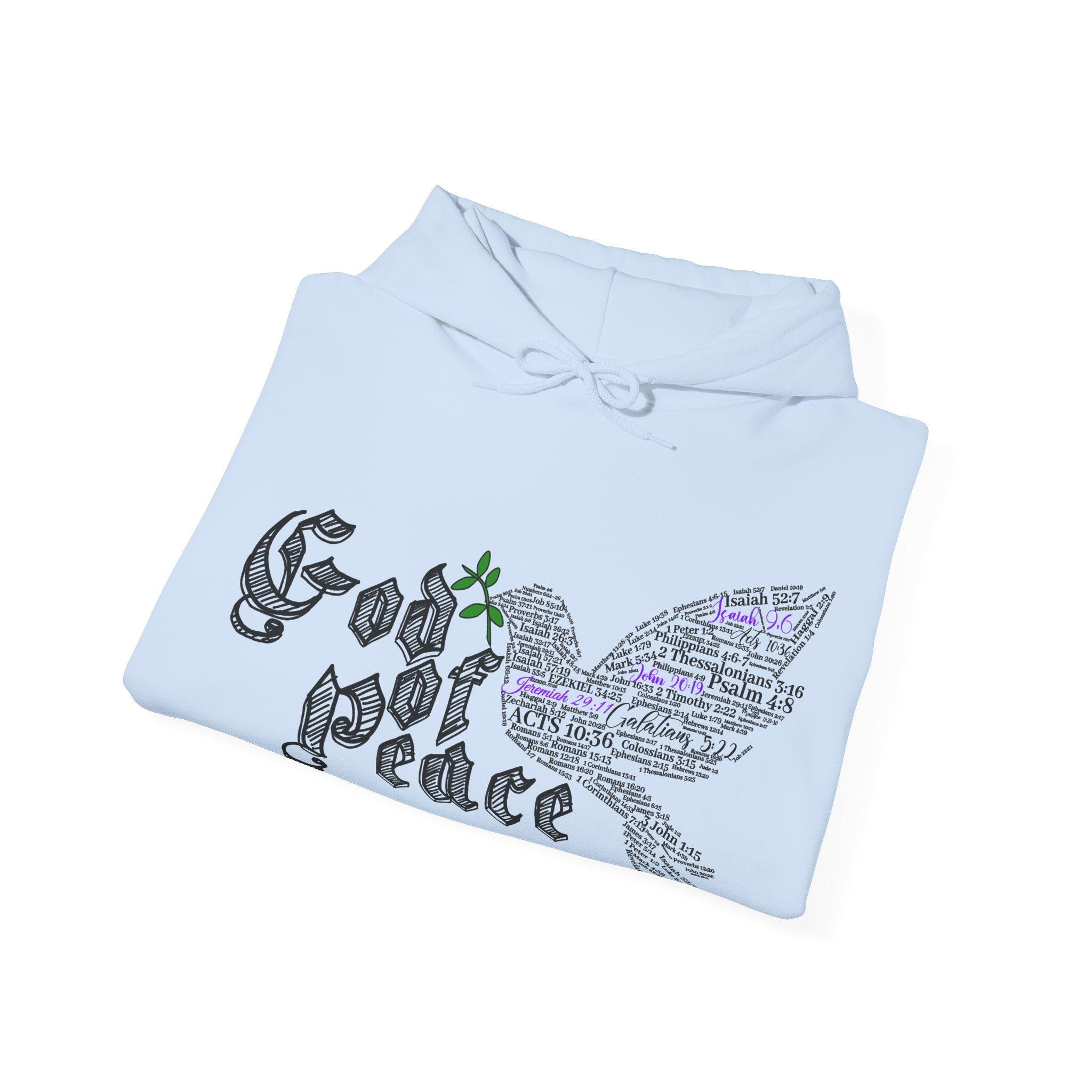 Peace Dove Hoodie — God of Peace Script Graphic Hooded Sweatshirt