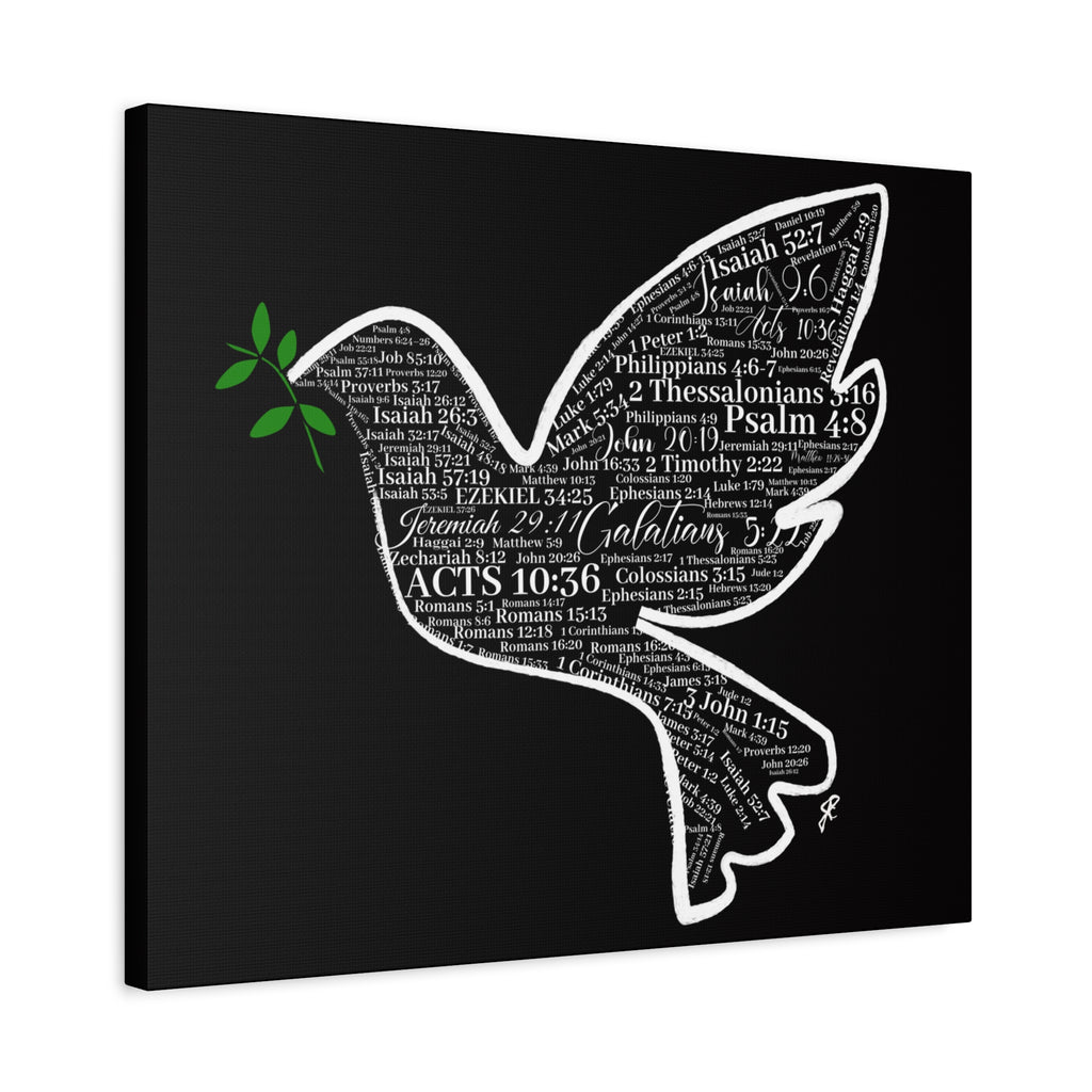 "Peace I Give Unto You" Canvas Wall Art — Scripture Typography  Matte Stretched Canvas