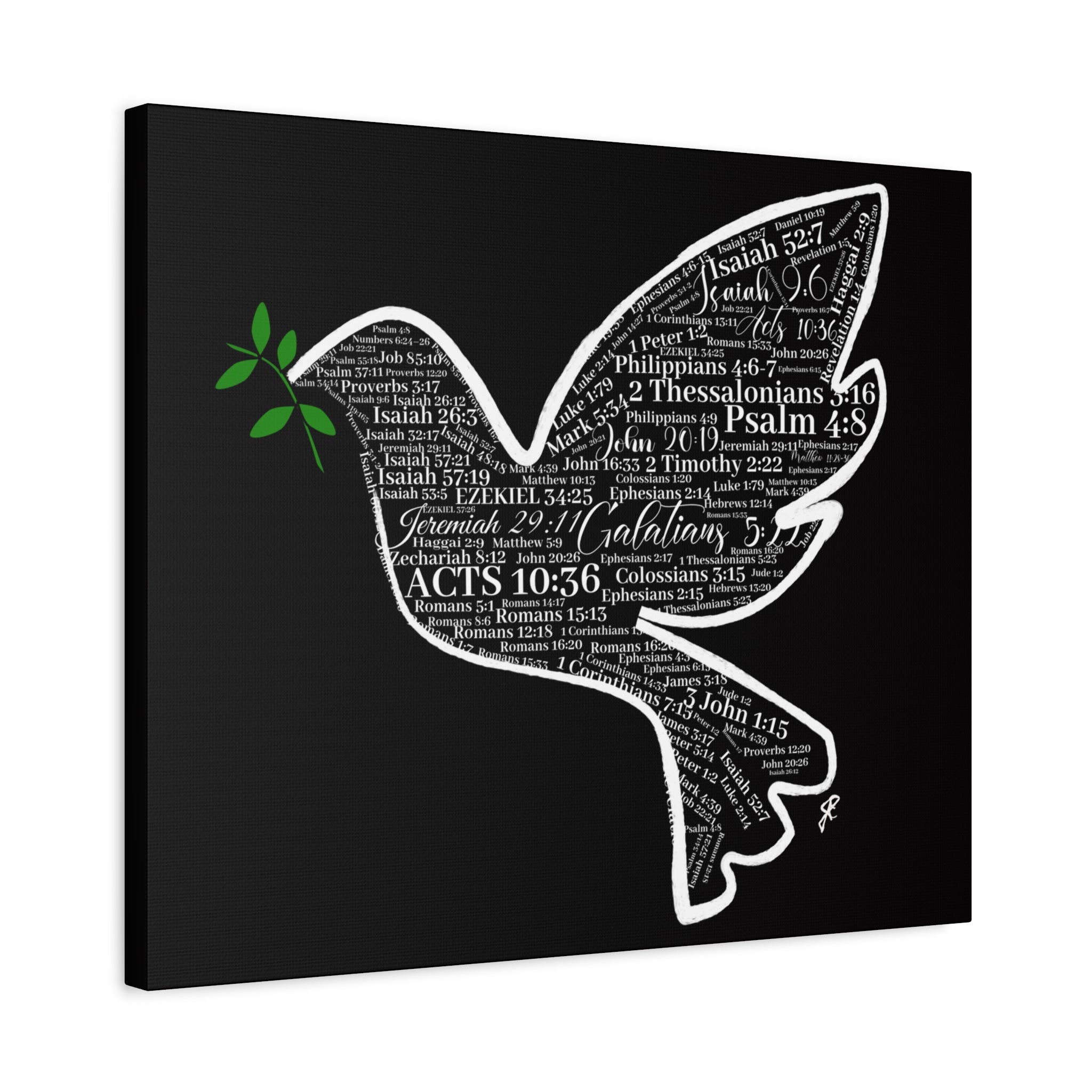 "Peace I Give Unto You" Canvas Wall Art — Scripture Typography  Matte Stretched Canvas