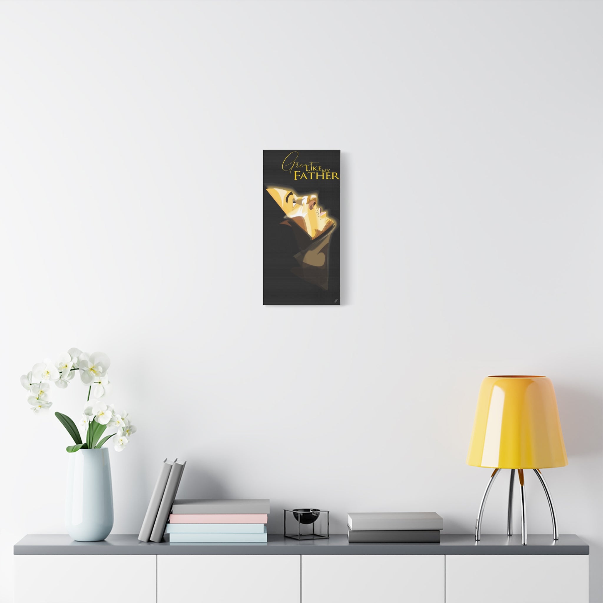 Canvas Wall Art — “Great Like My Father” Stylized Portrait (Matte Stretched)