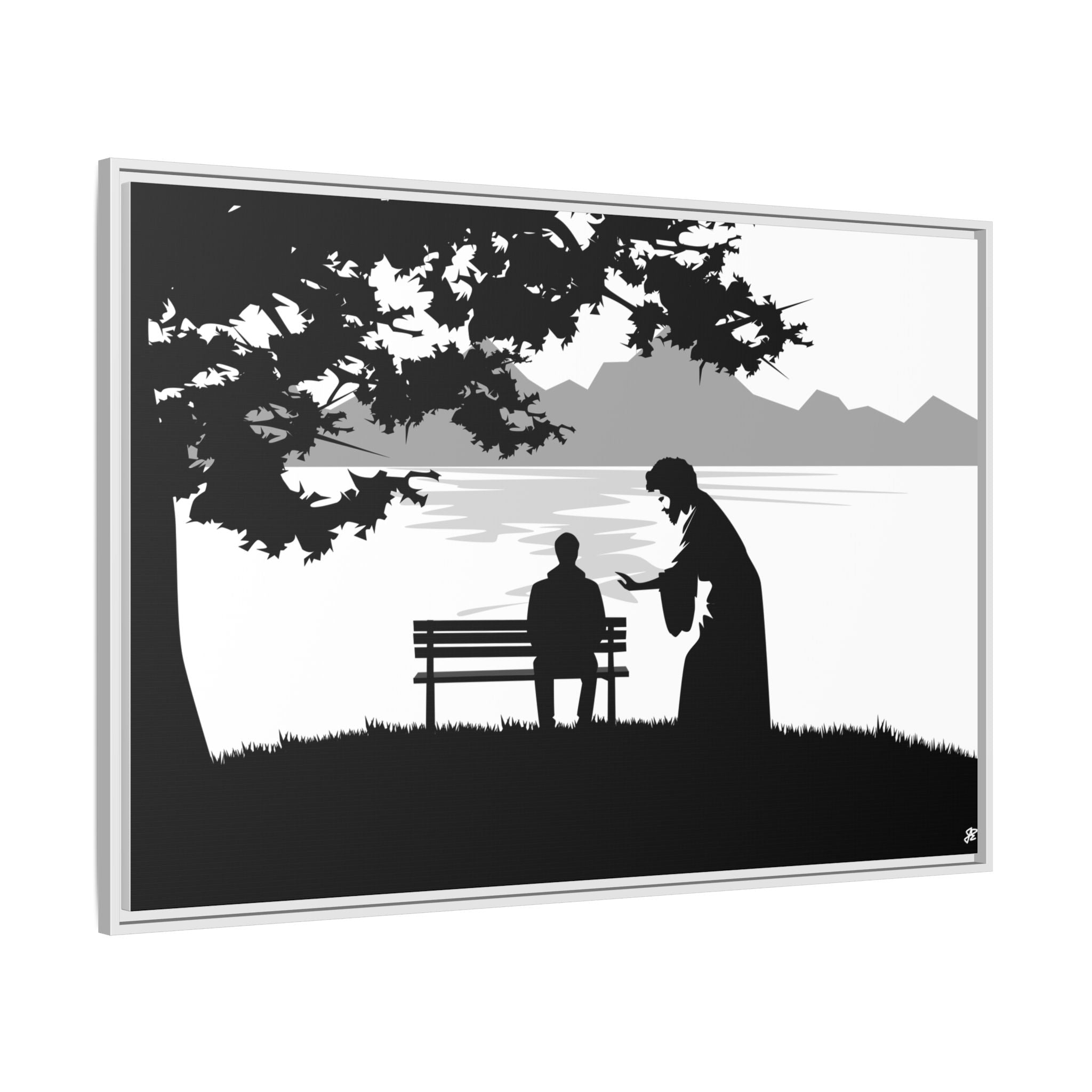 "Alone But Not Alone"-Framed Matte Canvas with Boarder