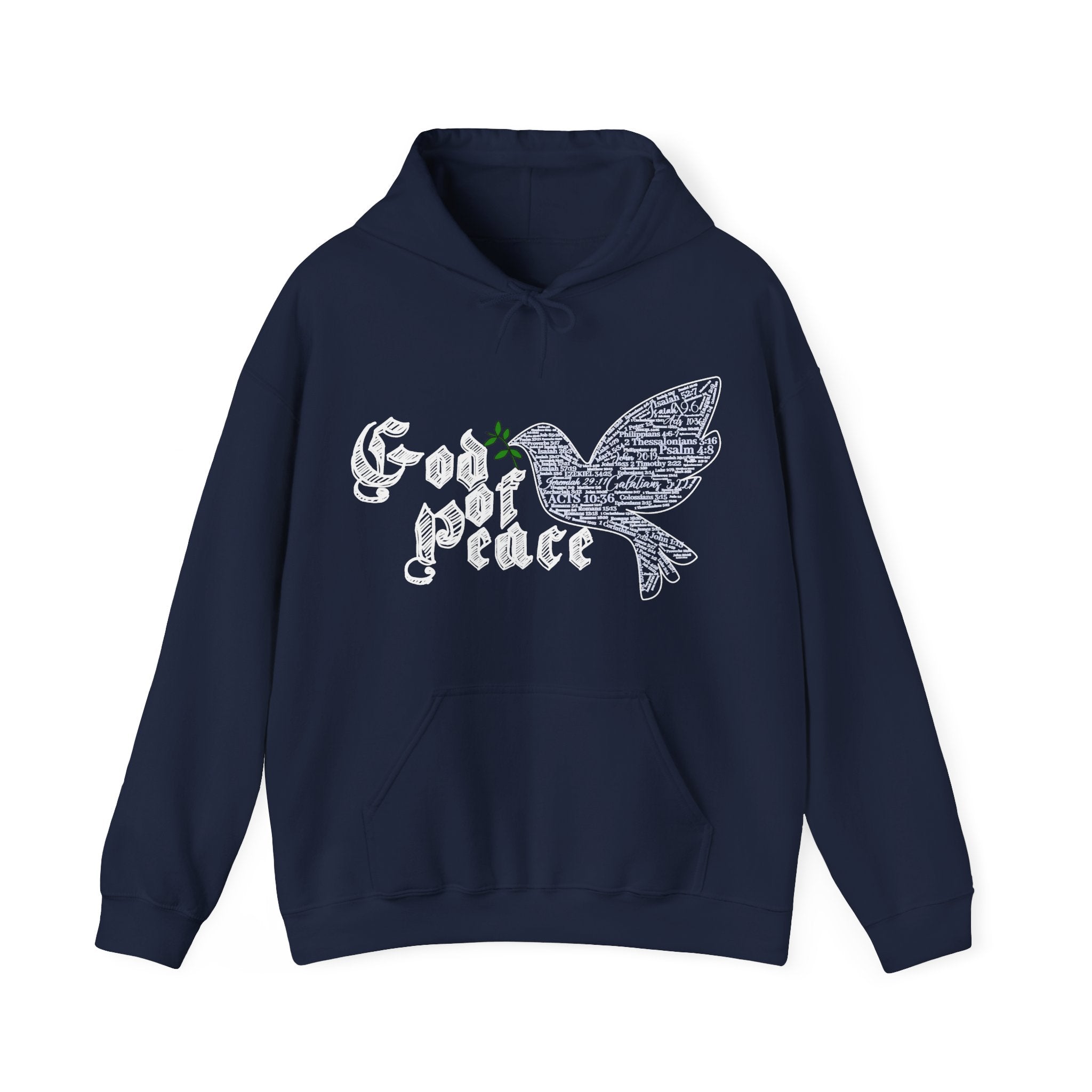 Peace Dove Hoodie — God of Peace Script Graphic Hooded Sweatshirt