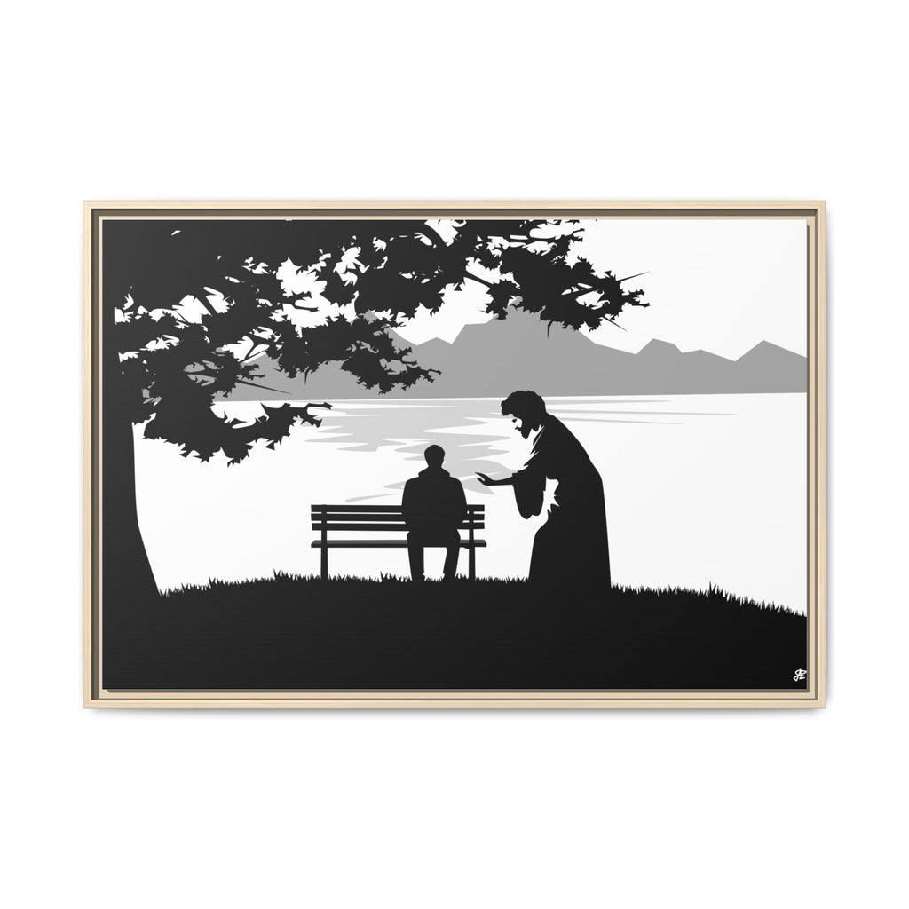 "Alone But Not Alone"-Framed Matte Canvas with Boarder