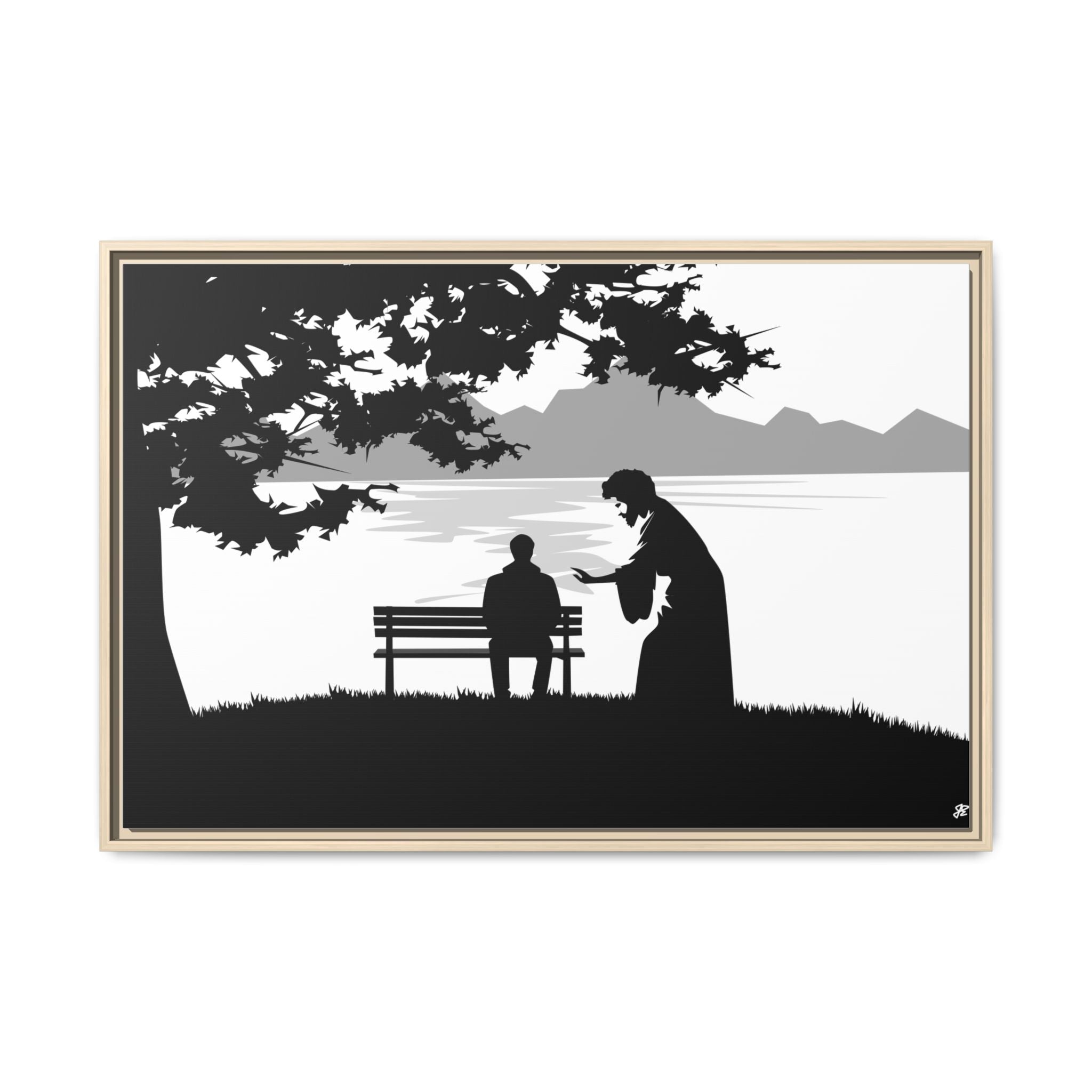 "Alone But Not Alone"-Framed Matte Canvas with Boarder