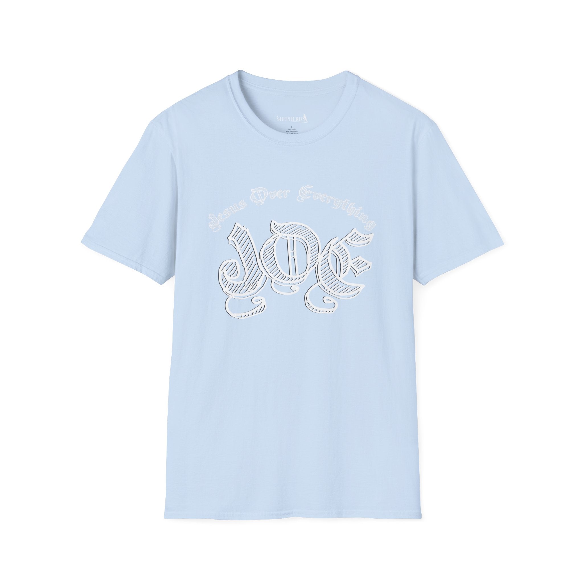 J.O.E "Jesus Over Everything" T-Shirt — Faith-Based Vintage Script Tee