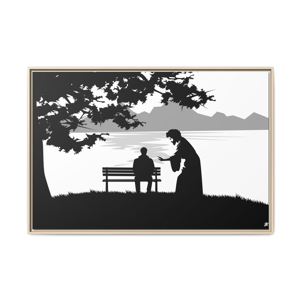"Alone But Not Alone"-Framed Matte Canvas with Boarder