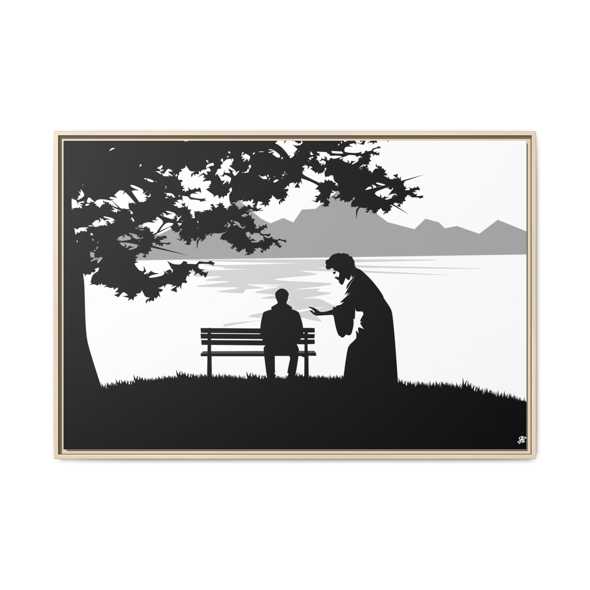 "Alone But Not Alone"-Framed Matte Canvas with Boarder