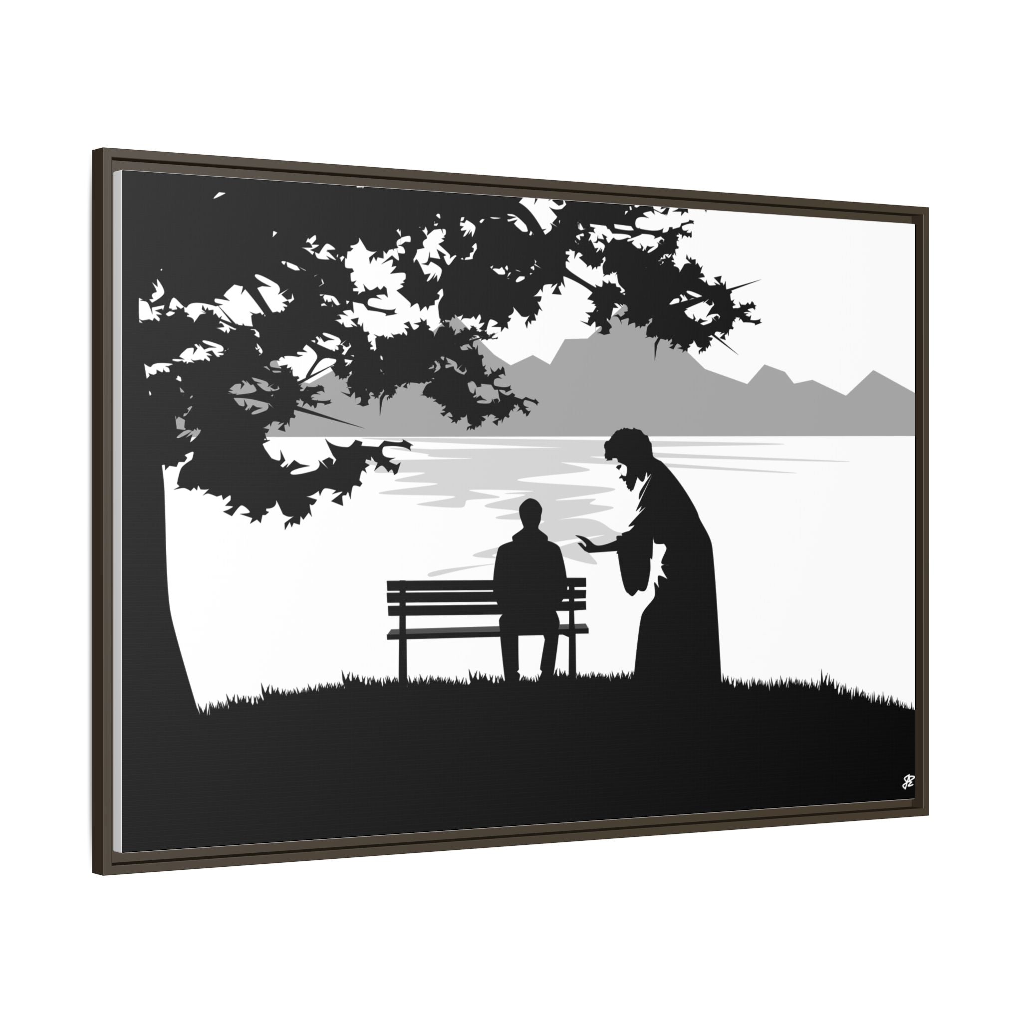 "Alone But Not Alone"-Framed Matte Canvas with Boarder