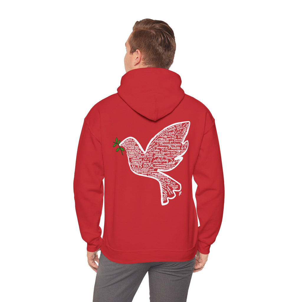 Peace Dove Hoodie — God of Peace Script Graphic Hooded Sweatshirt