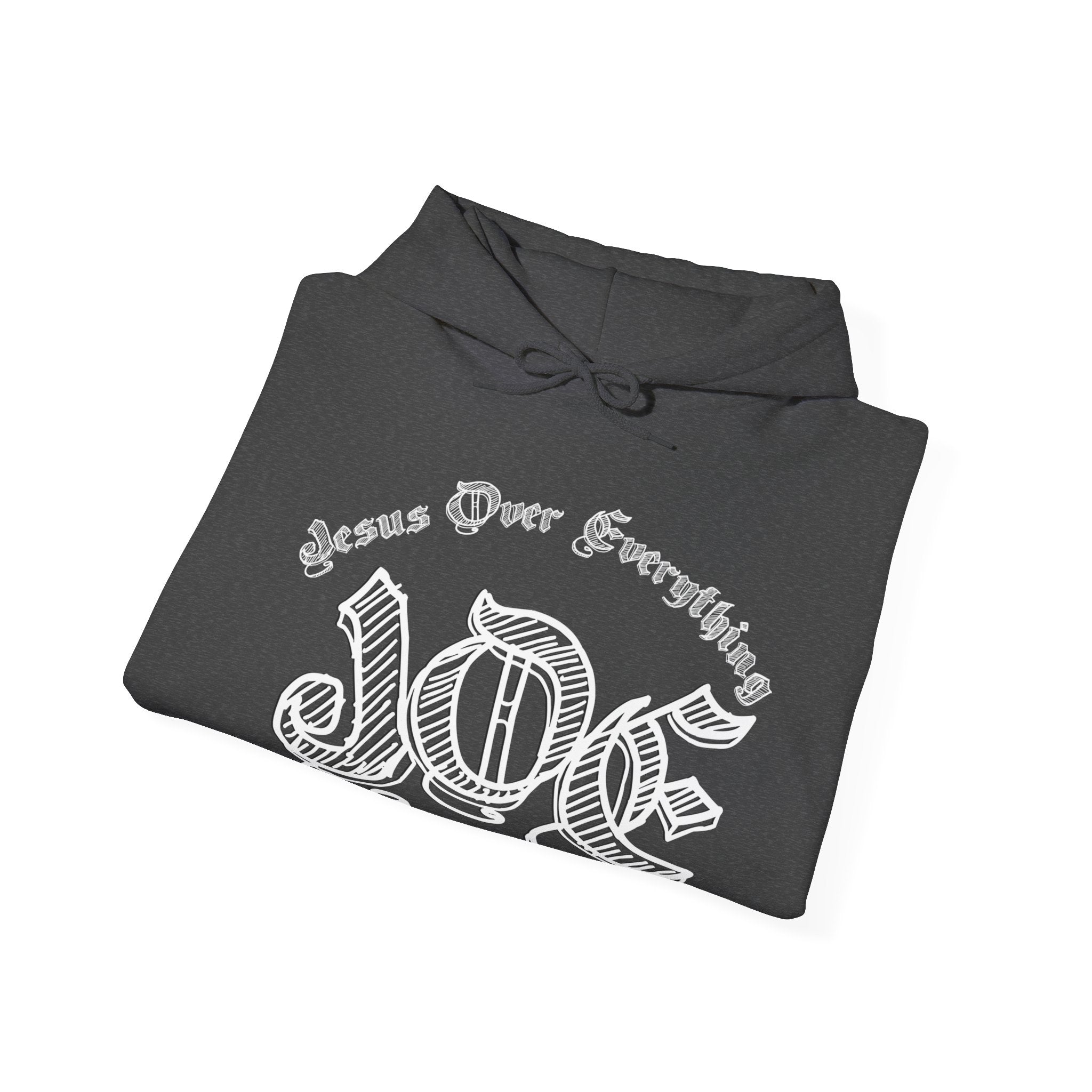 Hoodie — 'Love' Gothic Script Pullover (Love Over Everything)
