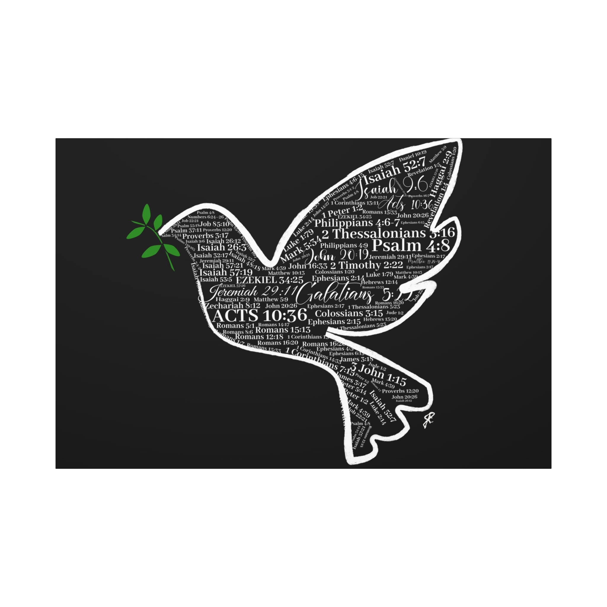 "Peace I Give Unto You" Canvas Wall Art — Scripture Typography  Matte Stretched Canvas