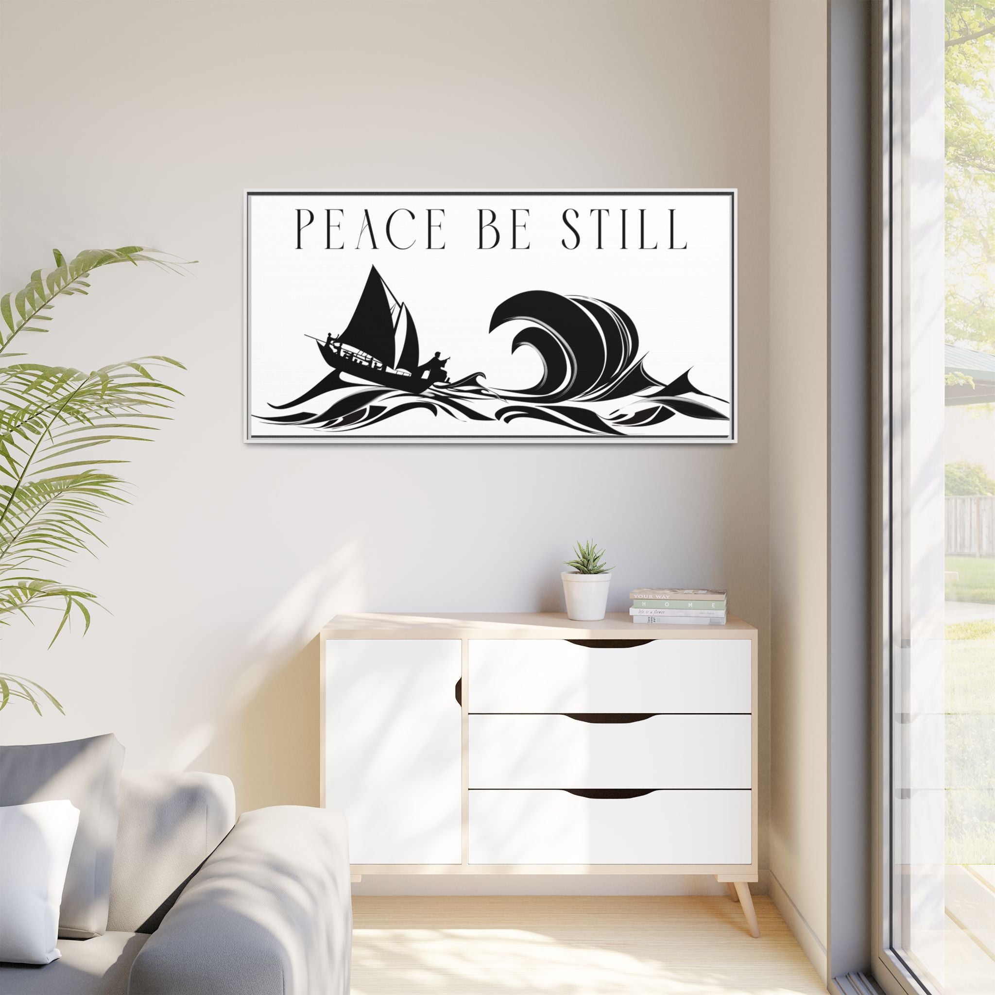 "Peace Be Still" Wall Art — Framed Matte Canvas