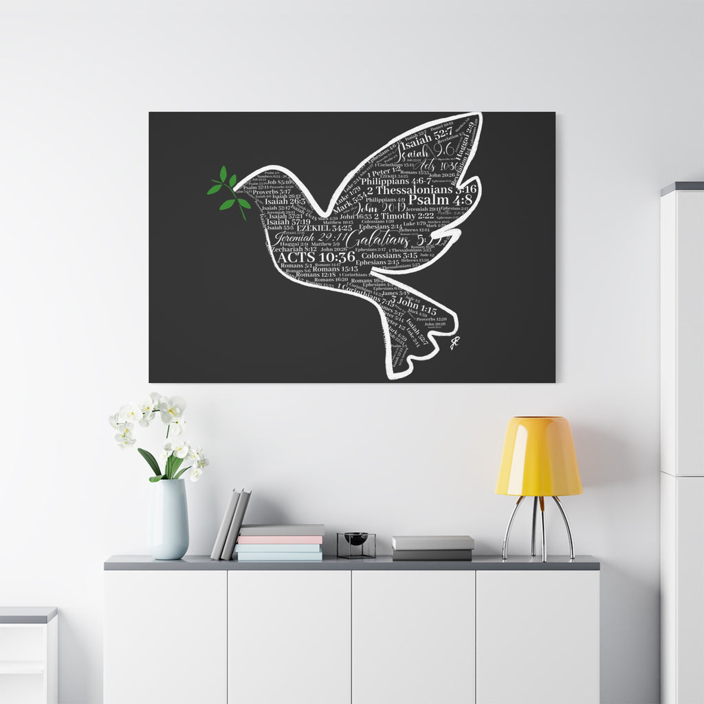 "Peace I Give Unto You" Canvas Wall Art — Scripture Typography  Matte Stretched Canvas