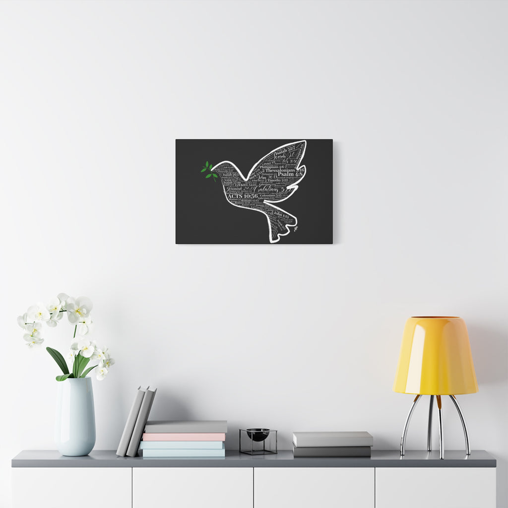 "Peace I Give Unto You" Canvas Wall Art — Scripture Typography  Matte Stretched Canvas