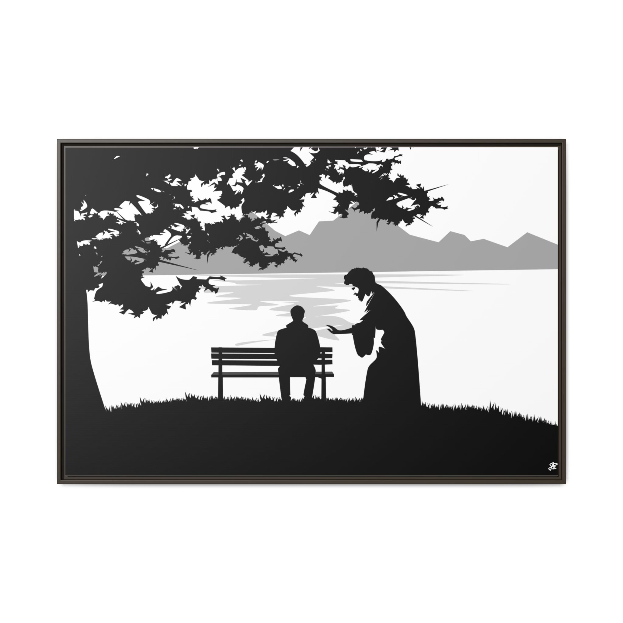 "Alone But Not Alone"-Framed Matte Canvas with Boarder