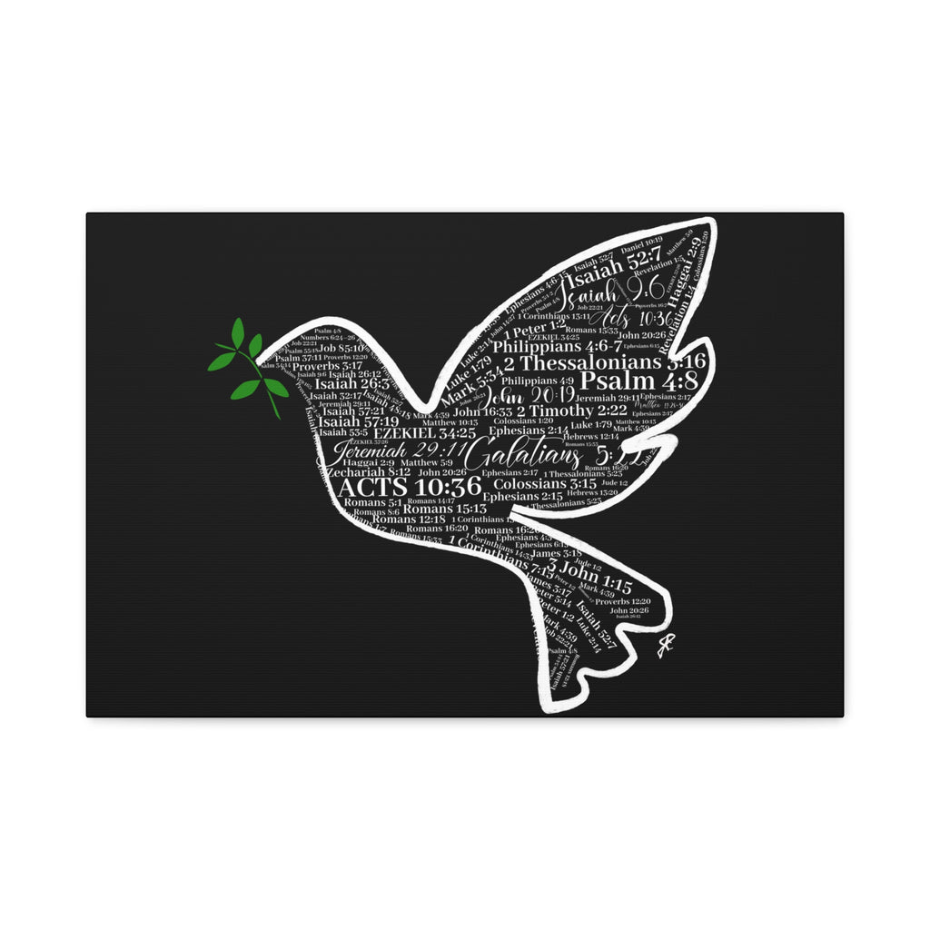 "Peace I Give Unto You" Canvas Wall Art — Scripture Typography  Matte Stretched Canvas