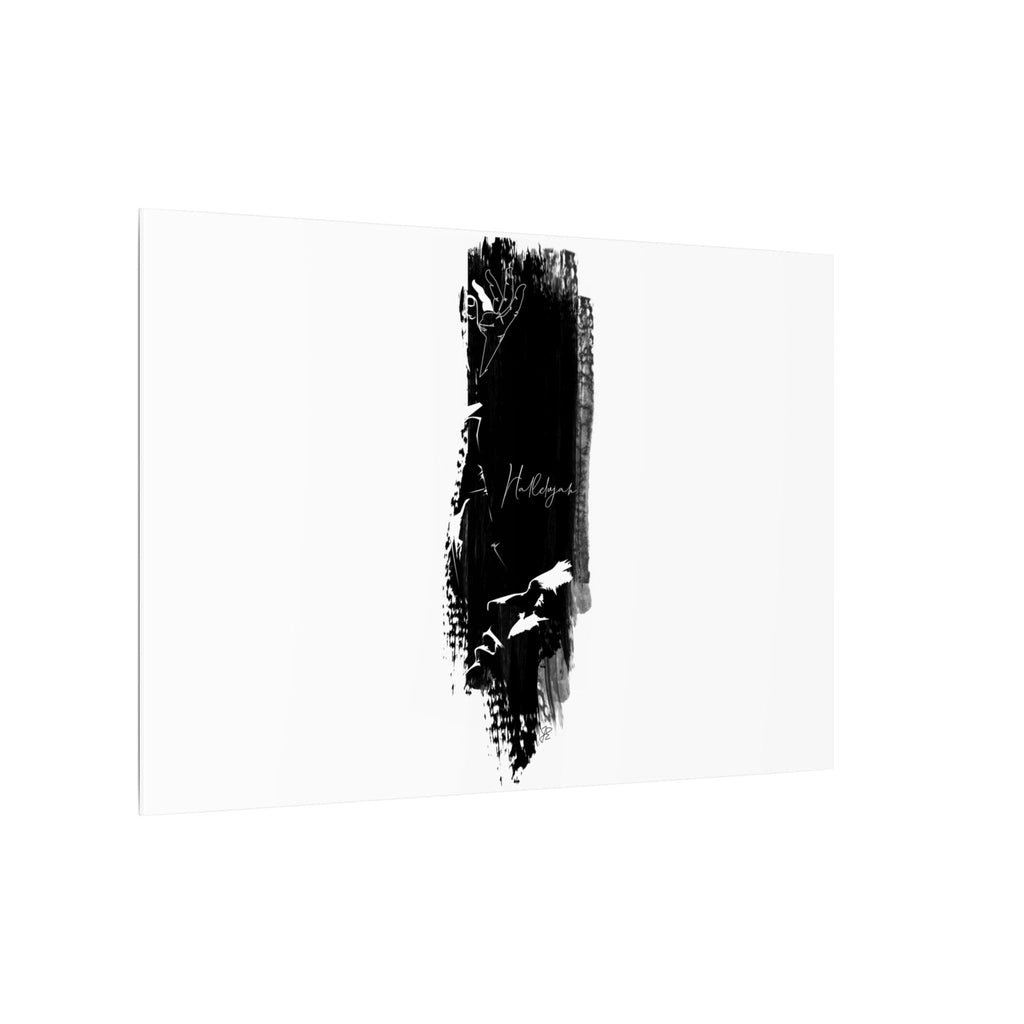 "Hallelujah" Abstract Black Brushstroke Canvas Print — Minimalist Stretched Wall Art