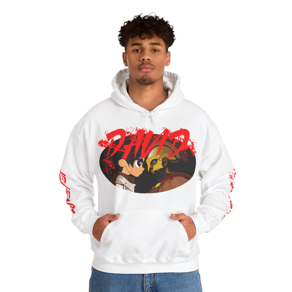 Against Goliath Graphic Hoodie — 'DAVID' Anime-Style Illustration