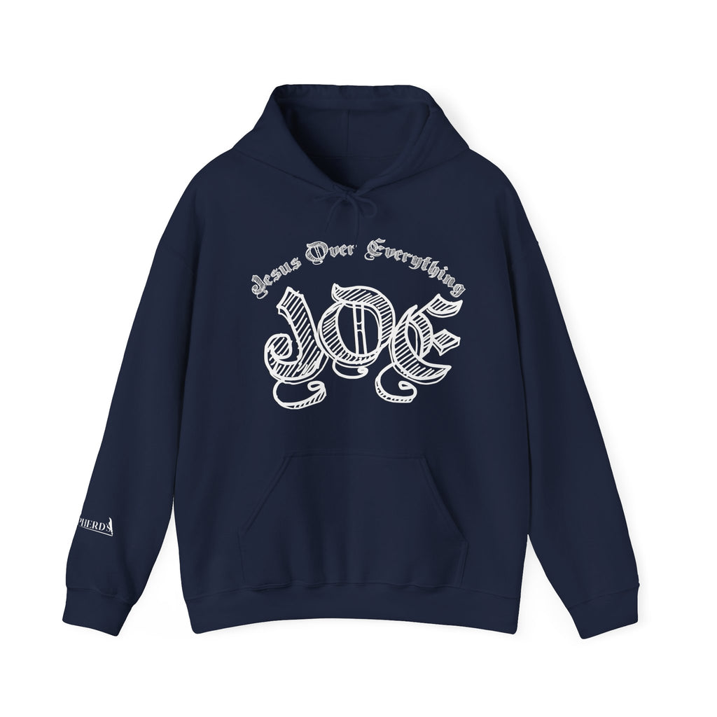 Hoodie — 'Love' Gothic Script Pullover (Love Over Everything)